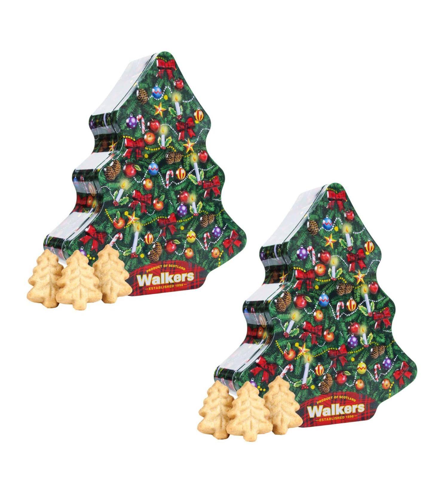 Walkers Shortbread Christmas Tree Shortbread Tin 225g - Pack of 2