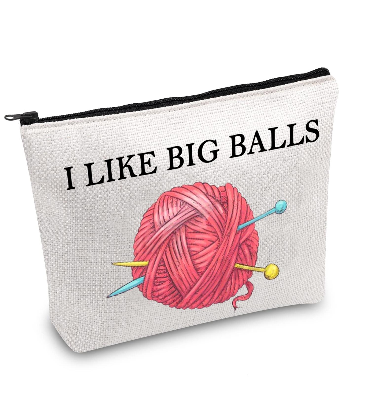 JXGZSO Crochet Supplies & Knitting Project Bag - Big Balls Make Up Bag, Funny Knitting Gift - Buy Online on GoSupps.com