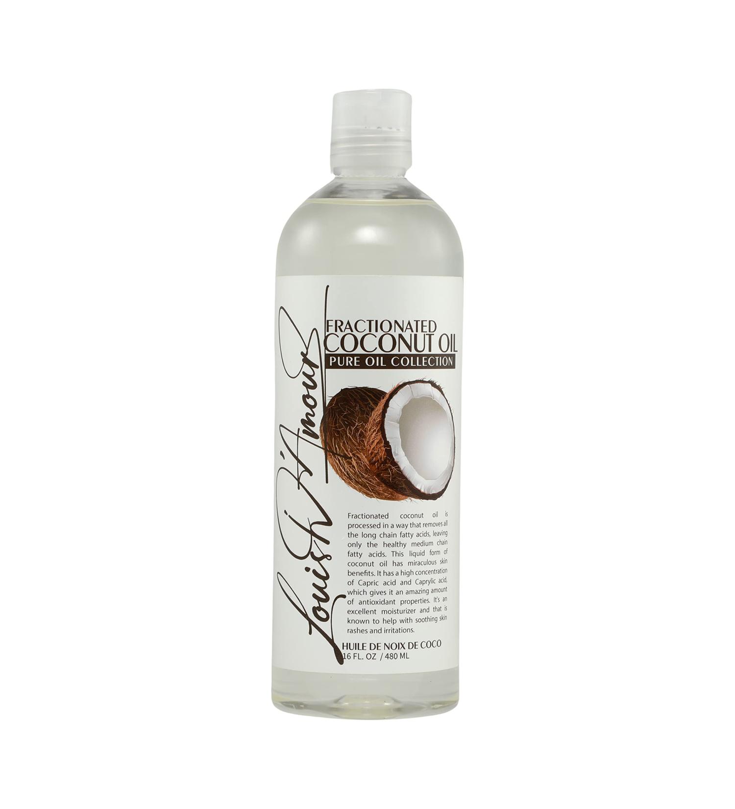 Buy Louis D'Amour Fractionated Coconut Oil - 100% Pure Natural Massage & Carrier Oil for Skin Body & Hair | 16 fl oz - Buy Online on GoSupps.com
