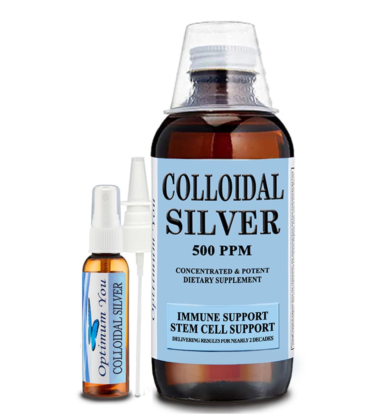 Colloidal Silver Liquid | 500 ppm Extra Strength (32 oz) with Spray Bottle | Immune Support Supplement | Stem Cell Support | Wound Care & Superior Healing 32 Ounce (Pack of 1) - Buy Online on GoSupps.com