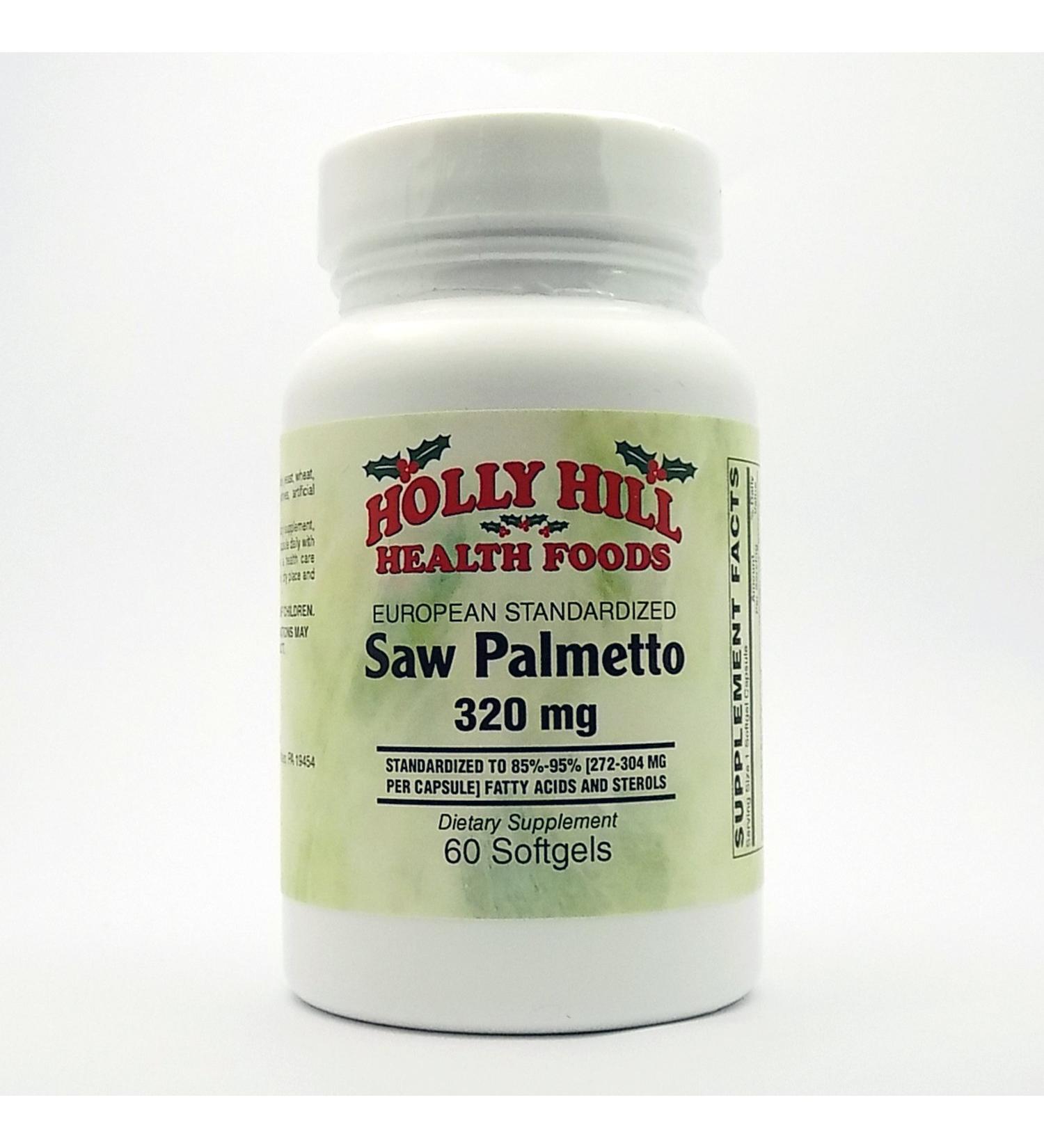 Holly Hill Health Foods European Standardized Saw Palmetto 320 MG 60 Softgels