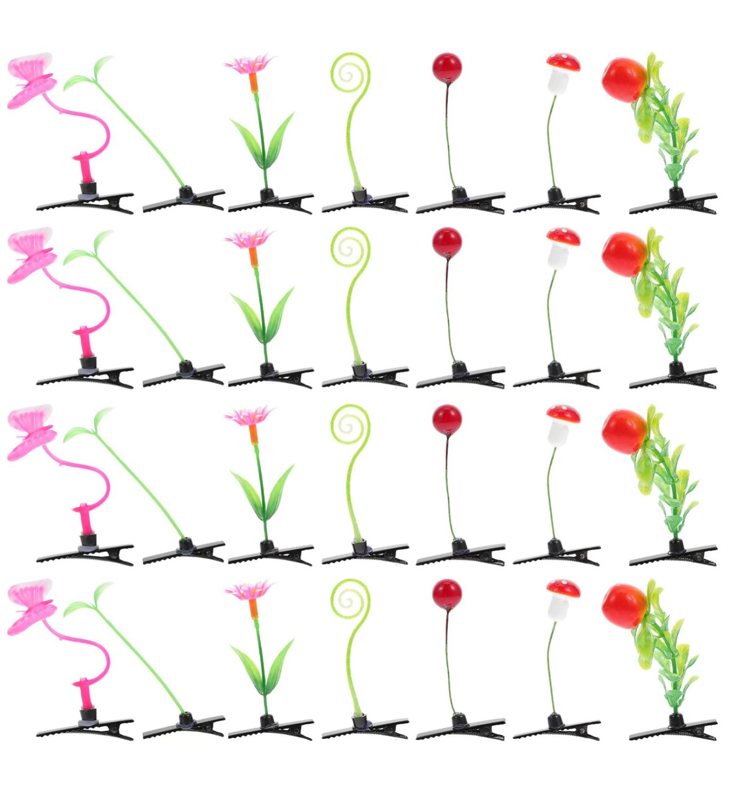 KALLORY Decorative Hair Clips Girl Hair Clips Sprout Hair Clips Flower Bean Hair Plant Mini Grass Hair Barrettes for Women 28pcs (Mixed Style) Sunflower Hair Clip Womens Hair Clips - Buy Online on GoSupps.com