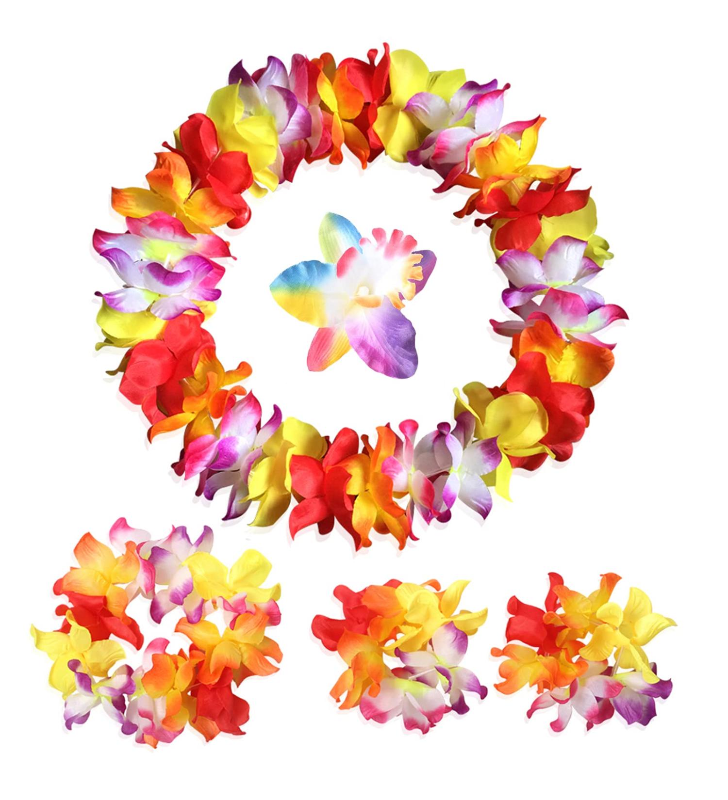 Hawaiian Luau Tropical Flower Crown Set for Women - Perfect for Summer Parties and Beach Vacations - Buy Online on GoSupps.com