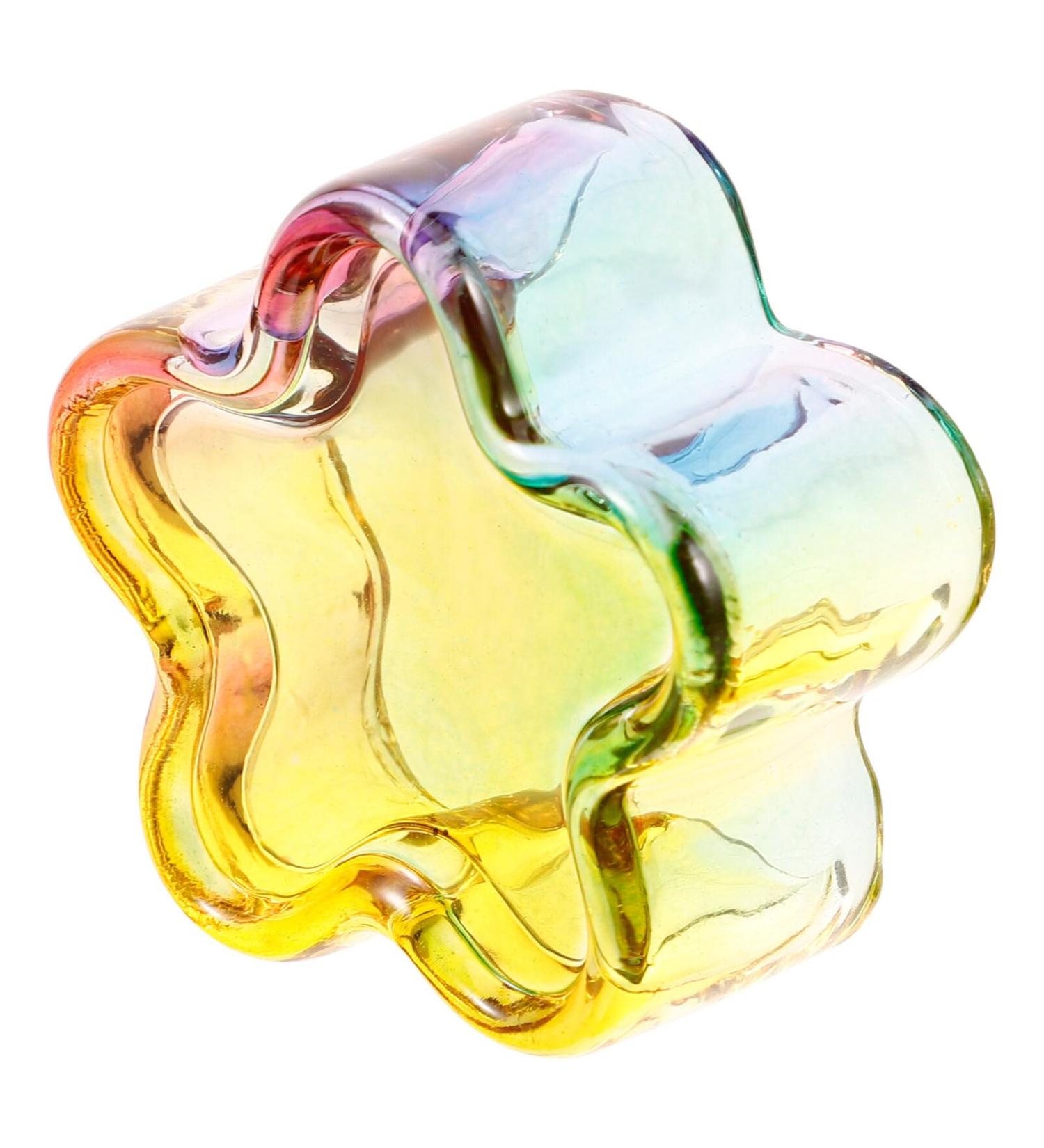 Ipetboom Glass Dappen Monomer Dish Flower Shaped Crystal Acrylic Nail Cup Acrylic Liquid Powder Dappen Bowl Dish Nail Manicure Tool Rainbow - Buy Online on GoSupps.com