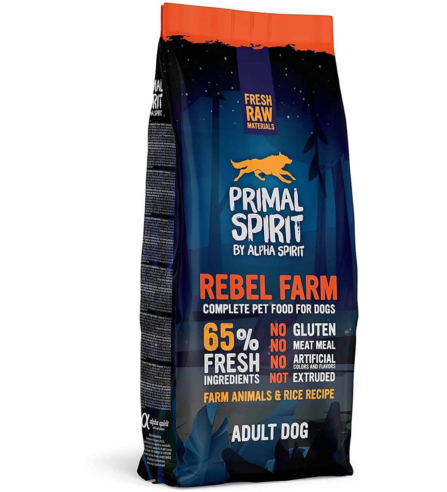 Primal Spirit 8436586310837 65% Rebel Fram Adult Dog Food 12 Kg