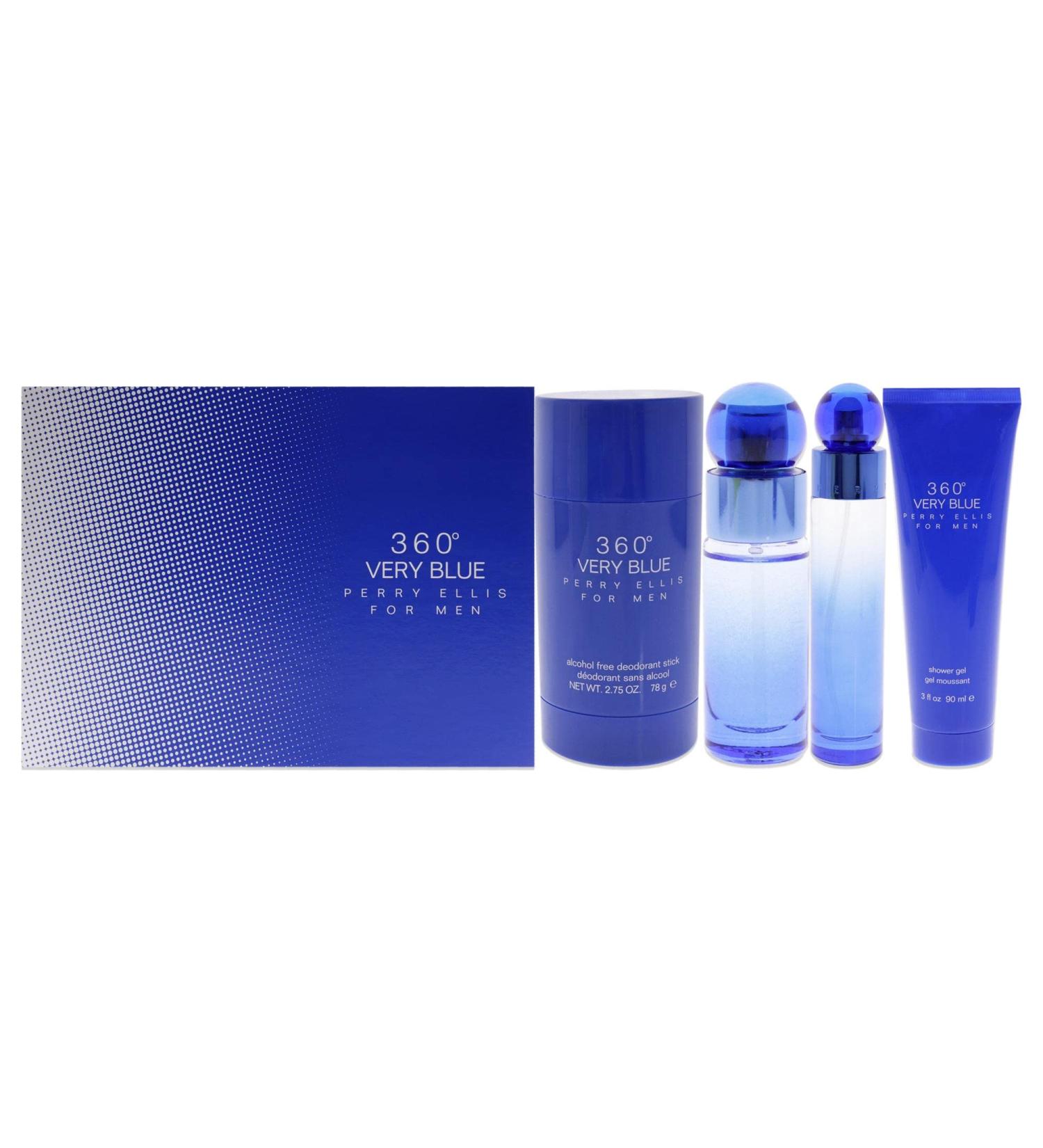 Perry Ellis 360 Very Blue For Men 4 PCS Eau De Toilette Gift Set 0.85 Fl Oz (Pack of 4) - Buy Online on GoSupps.com