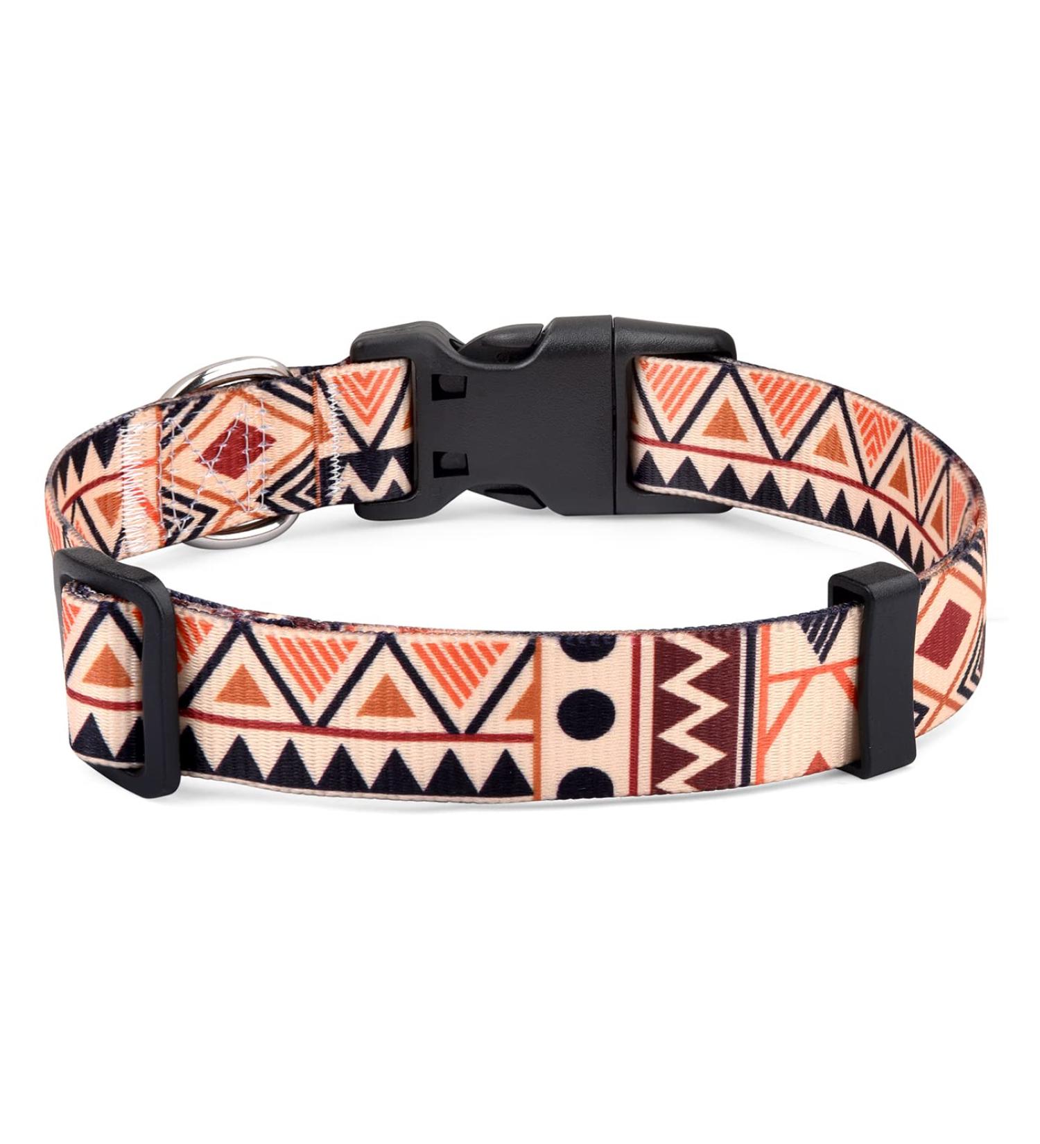 Buy Mihqy Adjustable Dog Collar Soft Comfort Bohemian Floral & Geometric Design for All Dog Sizes (L: 38-63 cm) - Buy Online on GoSupps.com