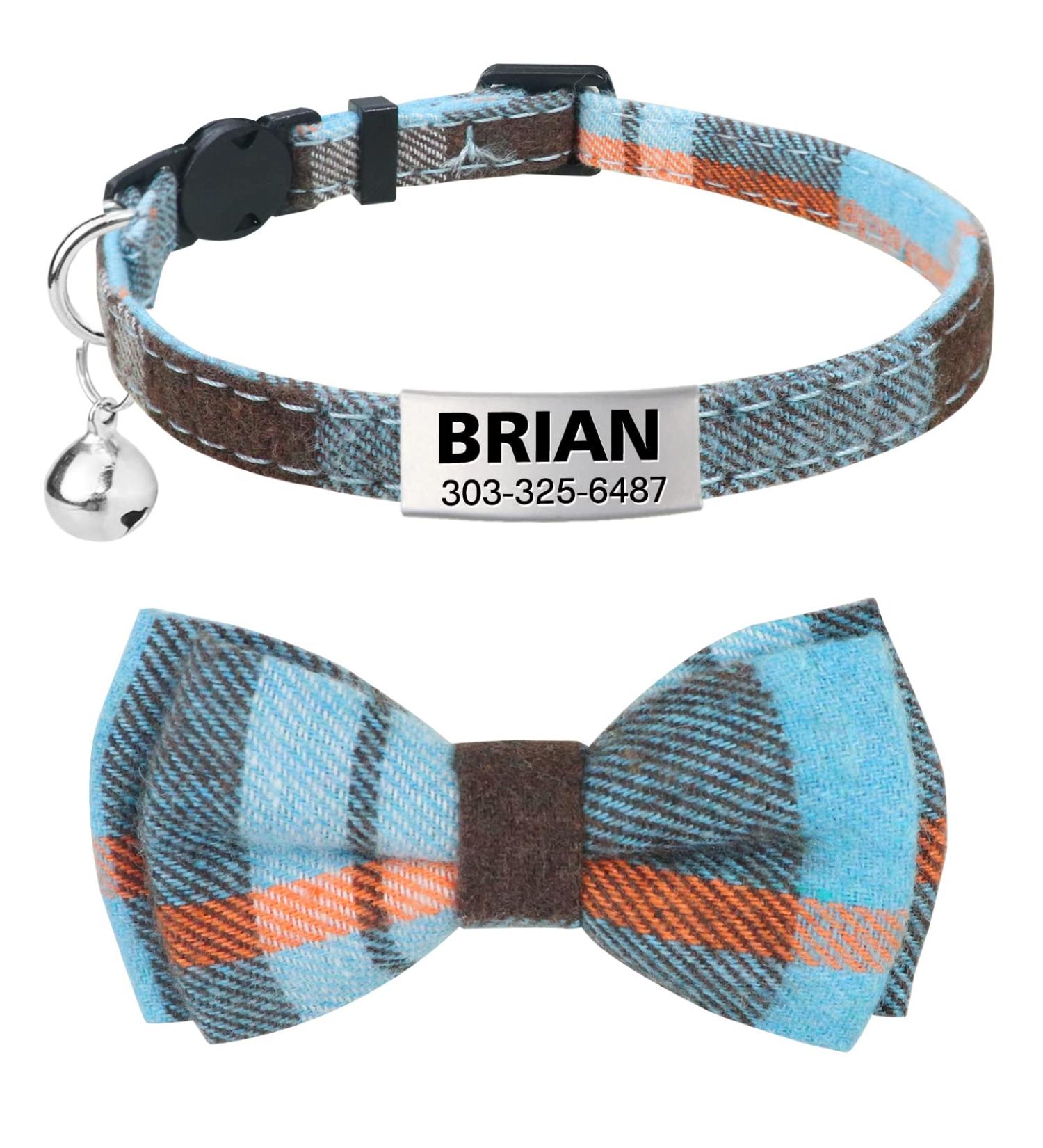 Tagme Cat Collar with Names & Phone Number - Safety Closure & Bell - Haunted Blue - 1 Pack - Buy Online on GoSupps.com