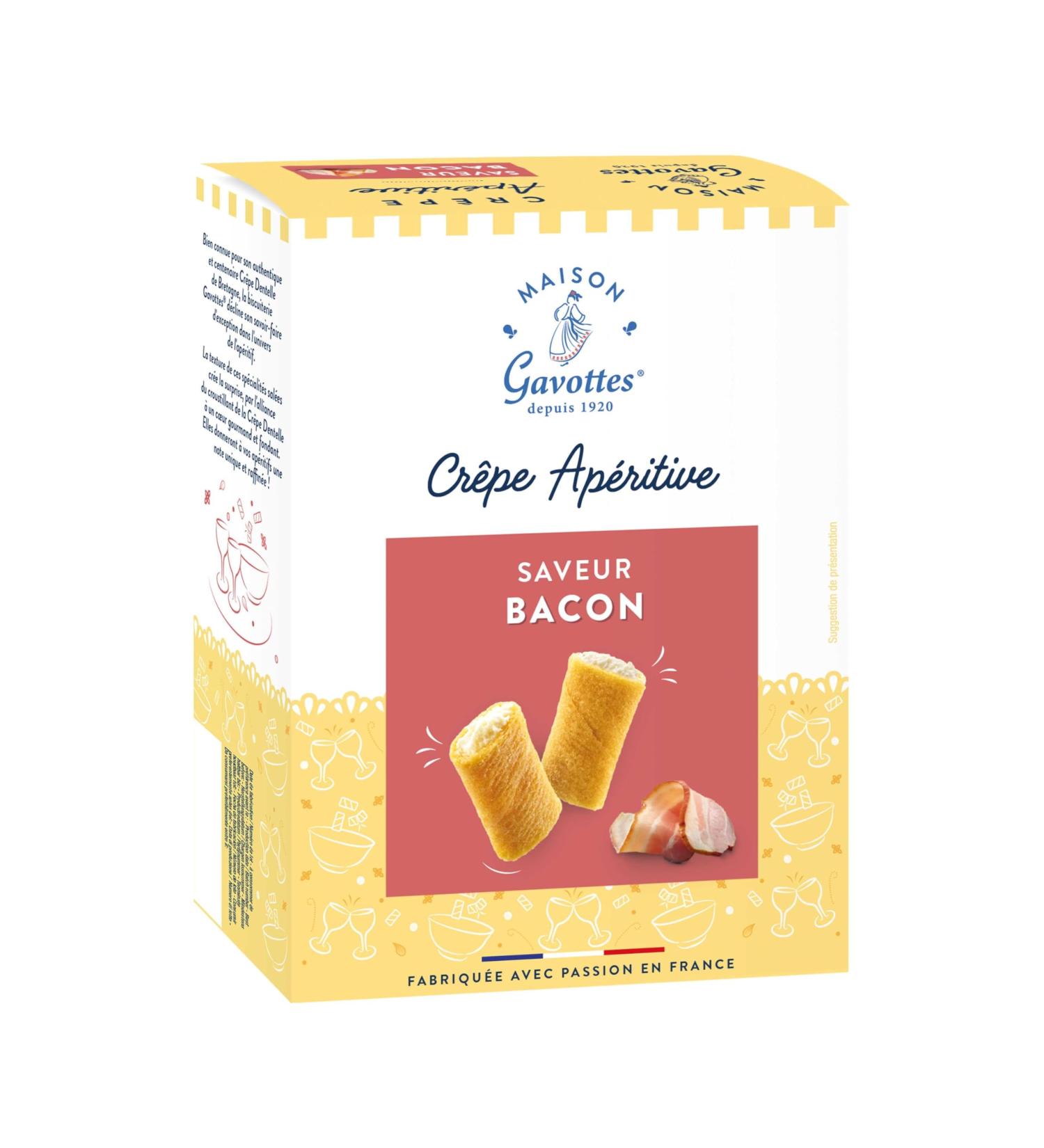 Maison Gavottes - Petites cr pes farcies au cheddar et au bacon - Millcrepes - 110 g quantit : 3 pi ces