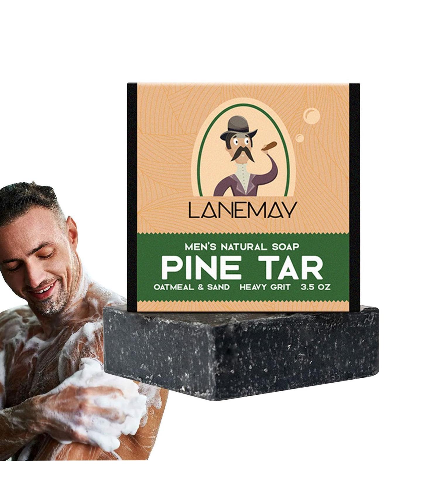 Pine Tar Soap coal-tar soap natural soap for men Natural Bar Soap for Men Handmade Brightening Pine Tar Soap for Remove Acarid Bacteriostasis Clean and Degrease with Dense Foam - Buy Online on GoSupps.com