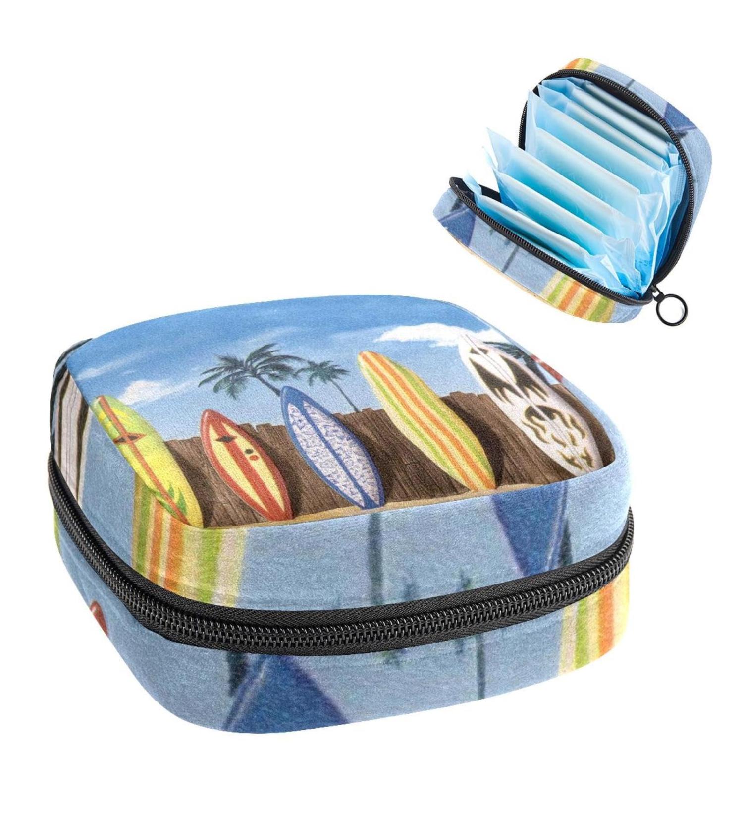 GIAPB Period Bag | Sanitary Napkin Storage & Travel Makeup Pouch | Beach Surfboard Color5364 - Buy Online on GoSupps.com