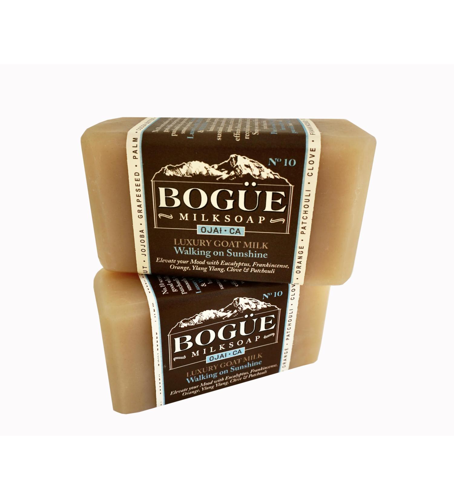 Handmade Goat Milk Soap - BOGUE No.10 Walking on Sunshine | 2 Bars Moisturizing Blend with Eucalyptus Orange Clove Frankincense Ylang Ylang & Patchouli - Shop Internationally - Buy Online on GoSupps.com
