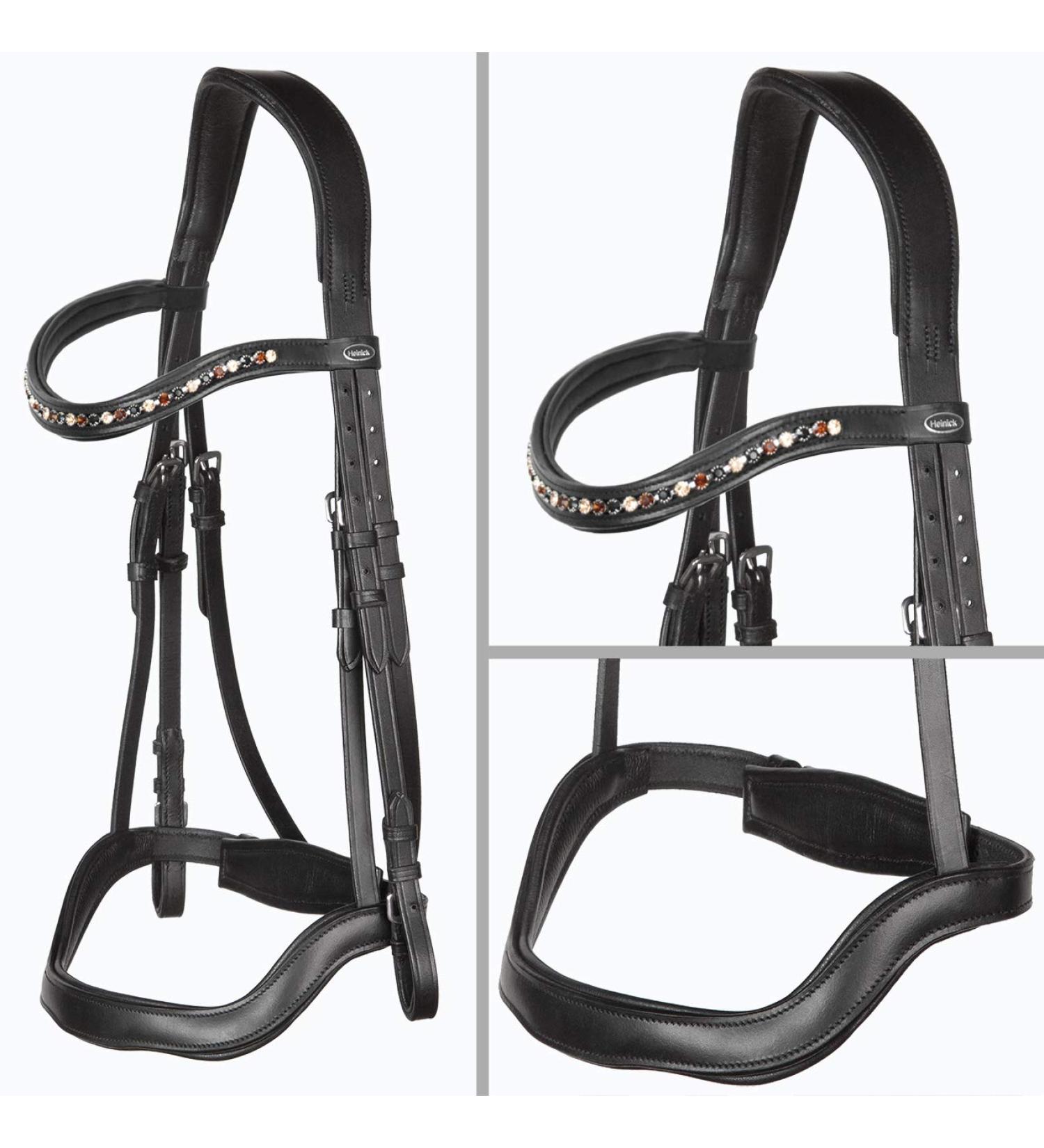 Heinick-Reitsport Bari Anatomic Black Bridle for Thoroughbreds | Soft Comfort & International Shipping - Buy Online on GoSupps.com