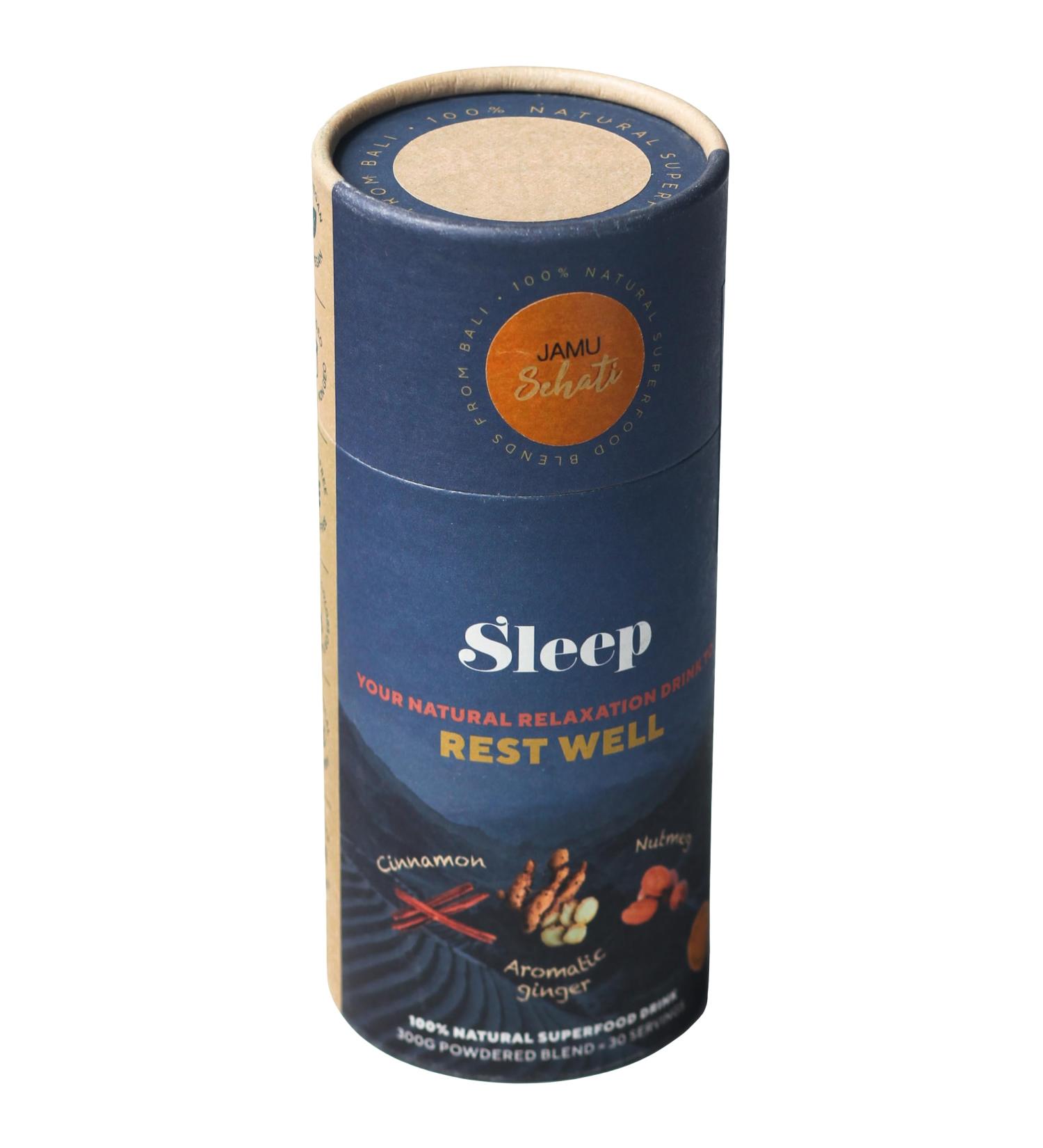 JAMUSEHATI Sleep Natural Superfoods Blend from Bali Containing Ginger Nutmeg Cinnamon and Star Anise Cylinder (300g) Sleep Cylinder - Buy Online on GoSupps.com
