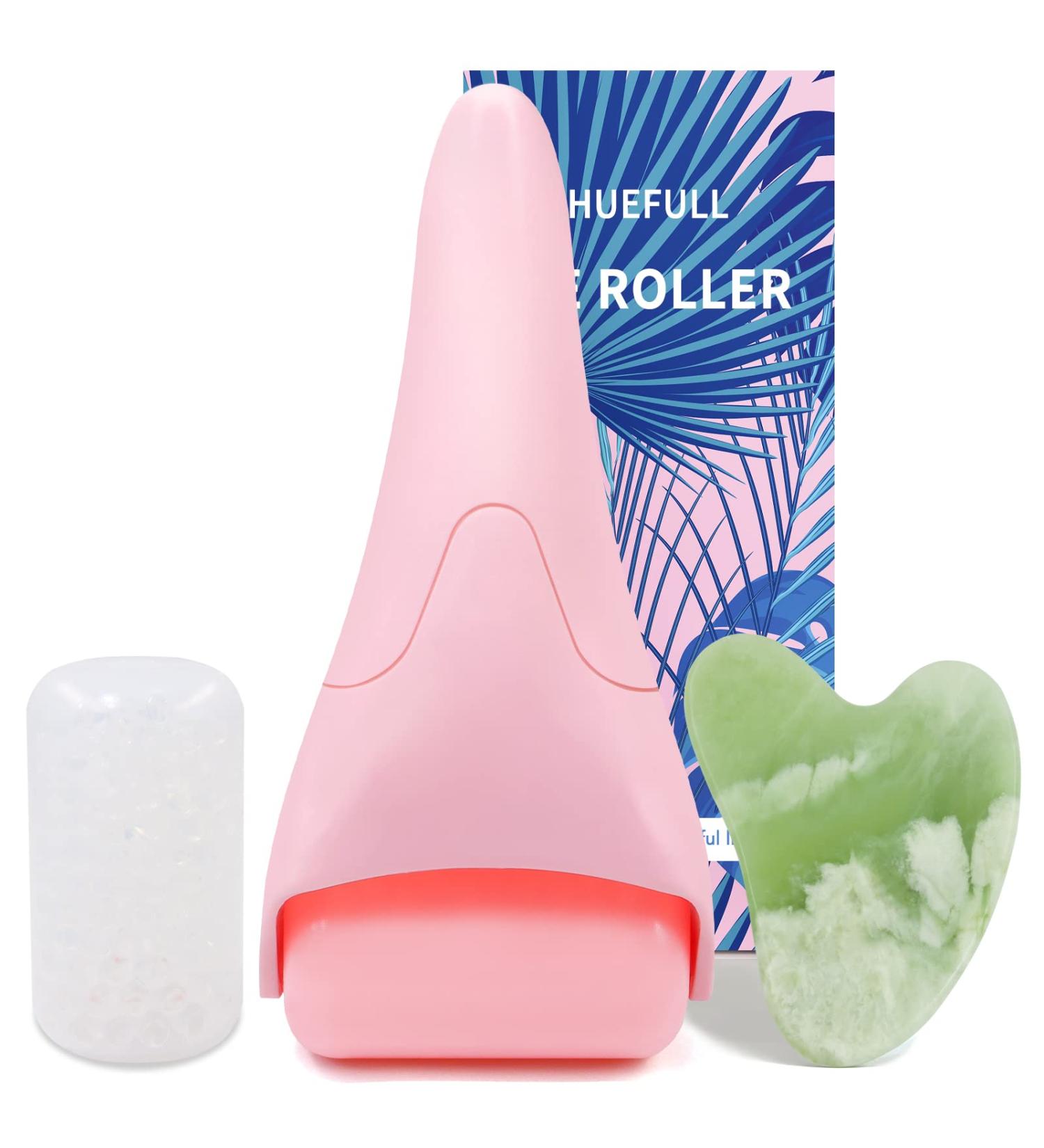 Huefull Ice Roller for Face with 2 Rollers and Gua Sha Facial Tools - Reduce Puffiness, Redness & Migraine Relief - Buy Online on GoSupps.com