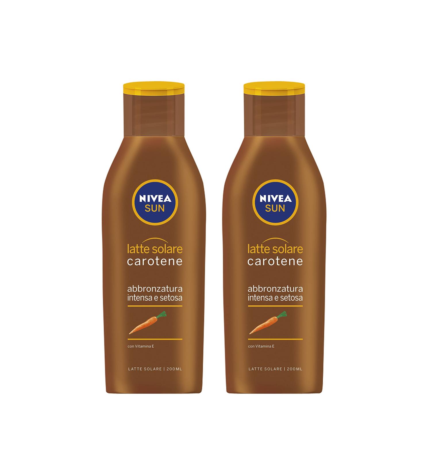 NIVEA SUN NIVEA SUN Carotene Bronze Sunscreen Lotion 2x200ml Tanning sunscreen for golden skin Tanning cream enriched with carotene and vitamin E