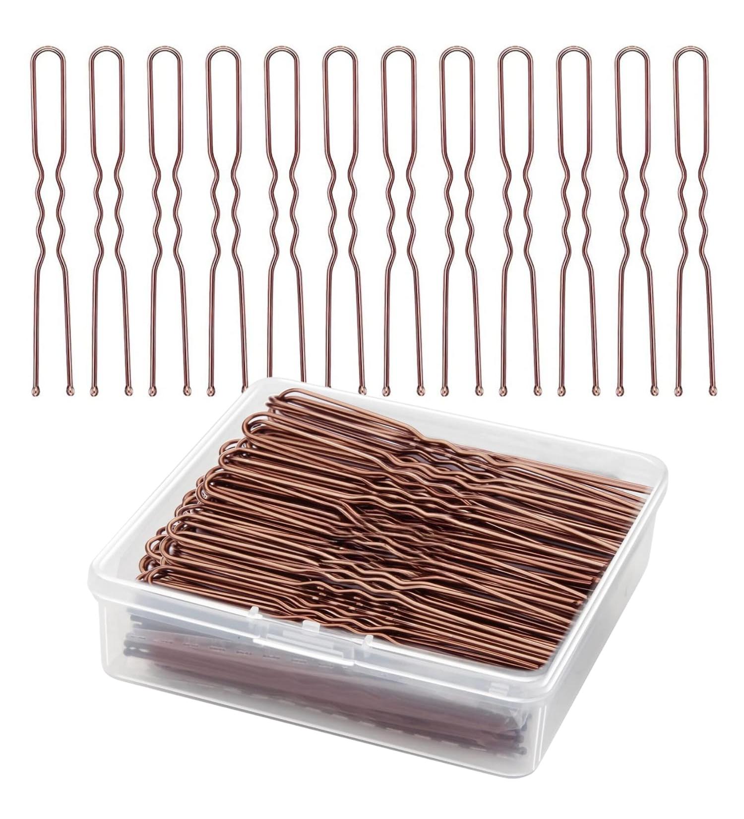 GreenMingle Brown Hair Pins Bobby Pins U shape Hair Bun Pins Bun Pins Hair Clips Hair Grips for Women Hair Styling Pins 100 Pieces Ideal for All Hair Types (6 cm/2.36 Inch) - Buy Online on GoSupps.com