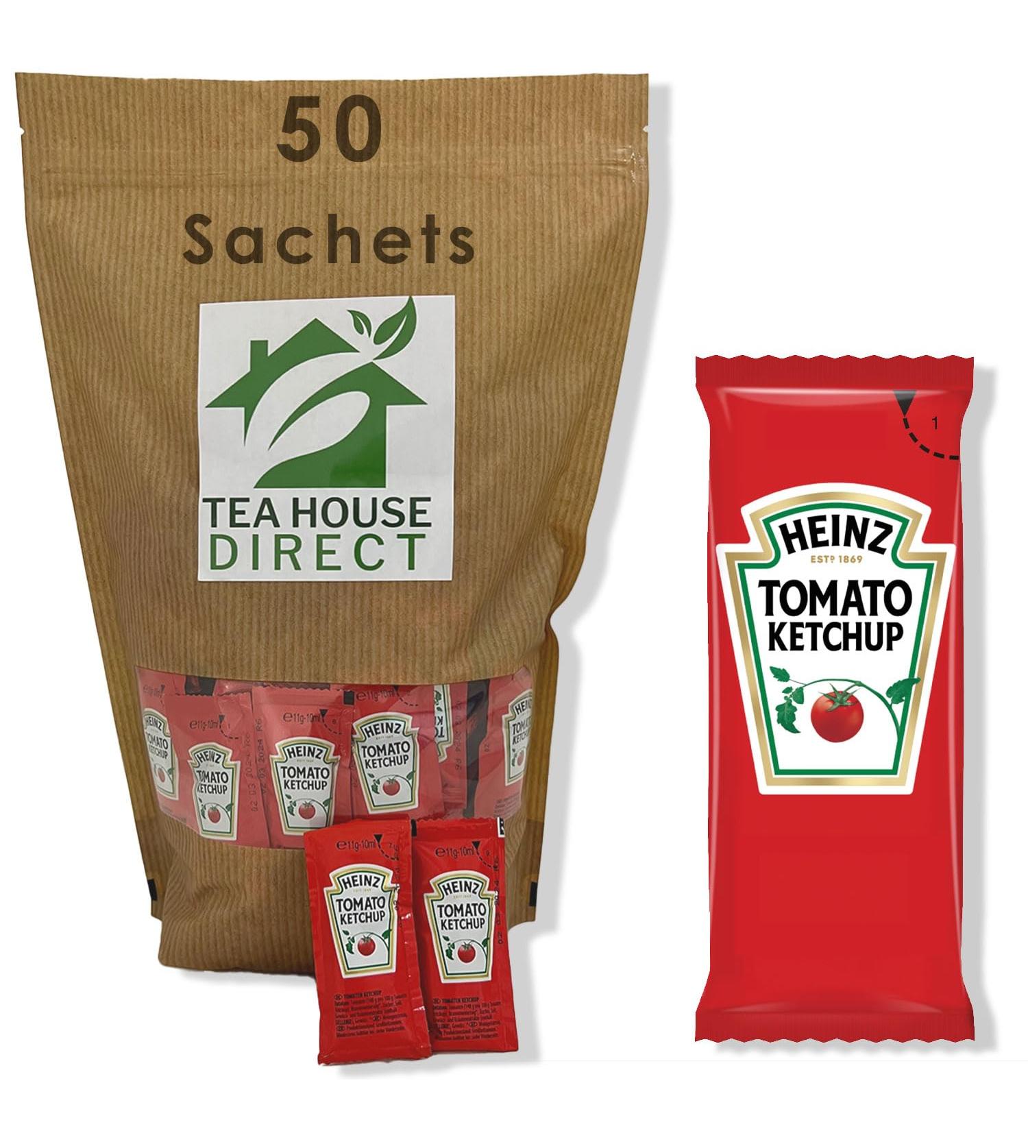 Heinz Tomato Ketchup Sauce Sachet - Classic Condiment for Irresistible Flavor - Convenient Single-Serve Packet Ideal for On-the-Go Deliciousness - 50 Sachets Tomato Pack of 50 - Buy Online on GoSupps.com