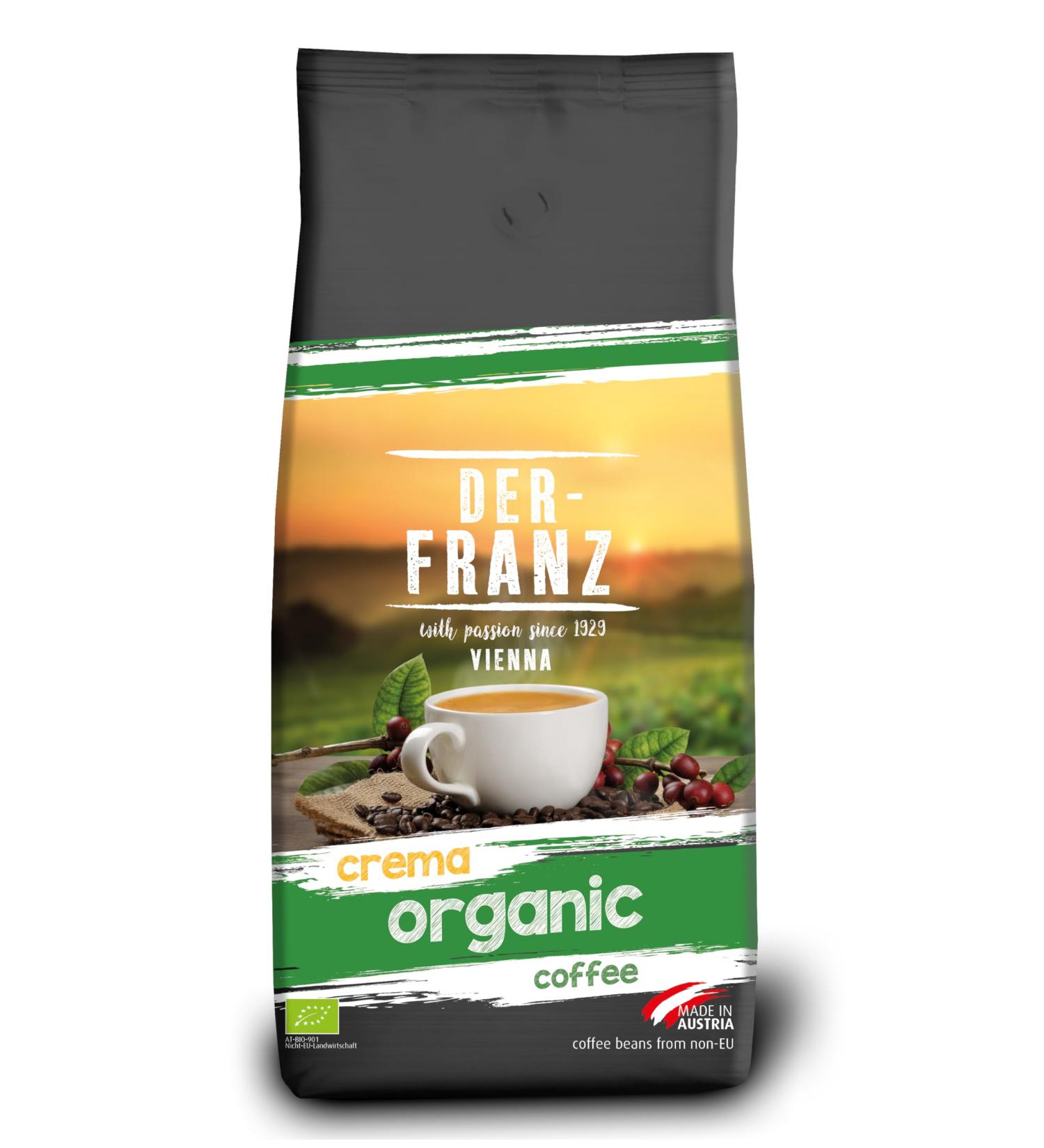 Der-Franz Crema Organic Coffee Whole Bean 1000g - Premium Quality Arabica Beans - Buy Online on GoSupps.com