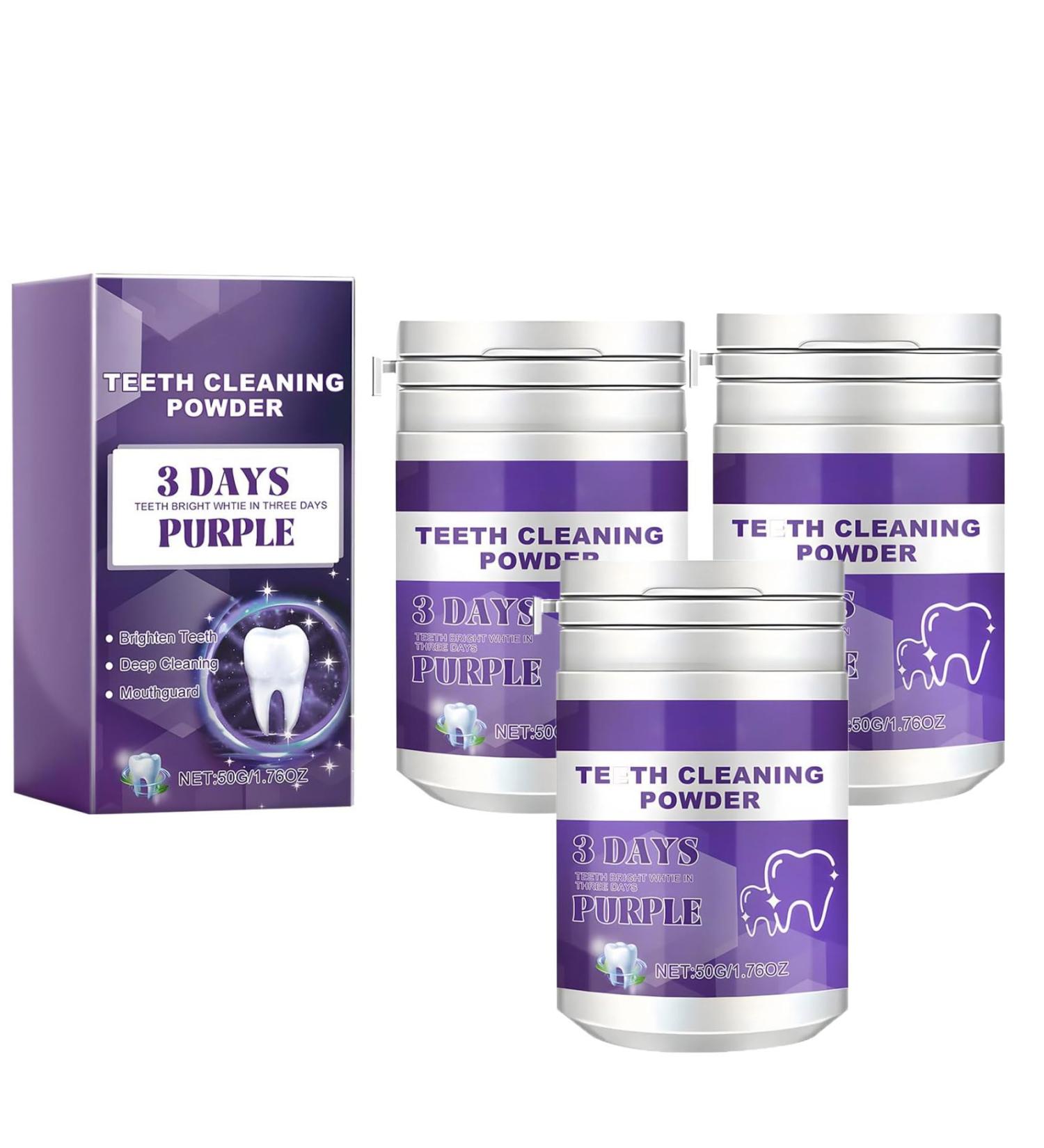 Activated Coil Purple Tooth Powder - Teeth Whitening Booster for a Bright Smile | Long-Lasting Fresh Breath (3PCs) - Buy Online on GoSupps.com