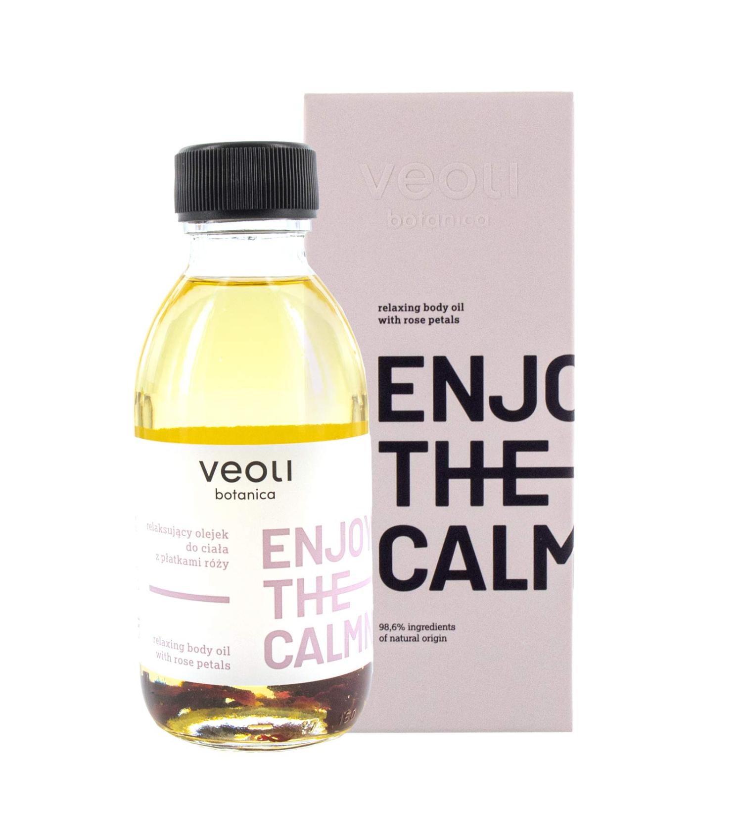 Veoli Enjoy the Calmness Body Oil - Relaxing Vegan Skincare with Rose Petals | 150ml for All Skin Types - Buy Online on GoSupps.com