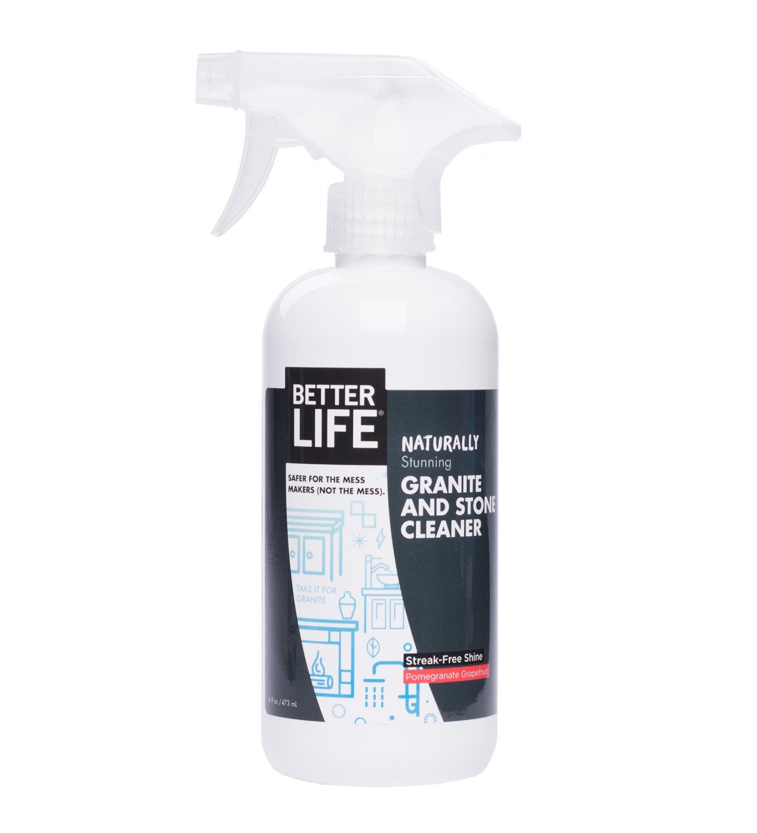 Better Life Natural Granite & Stone Cleaner - Pomegranate Grapefruit 16oz | Eco-Friendly & Effective - Buy Online on GoSupps.com