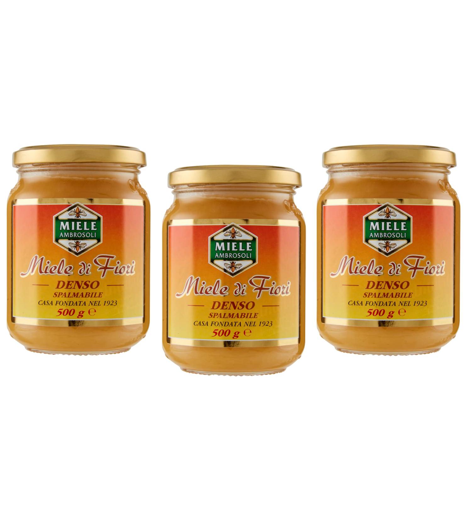 Ambrosoli Dense Flower Honey Spalmabile Lot of 3 jars of dense honey 500 g - Buy Online on GoSupps.com