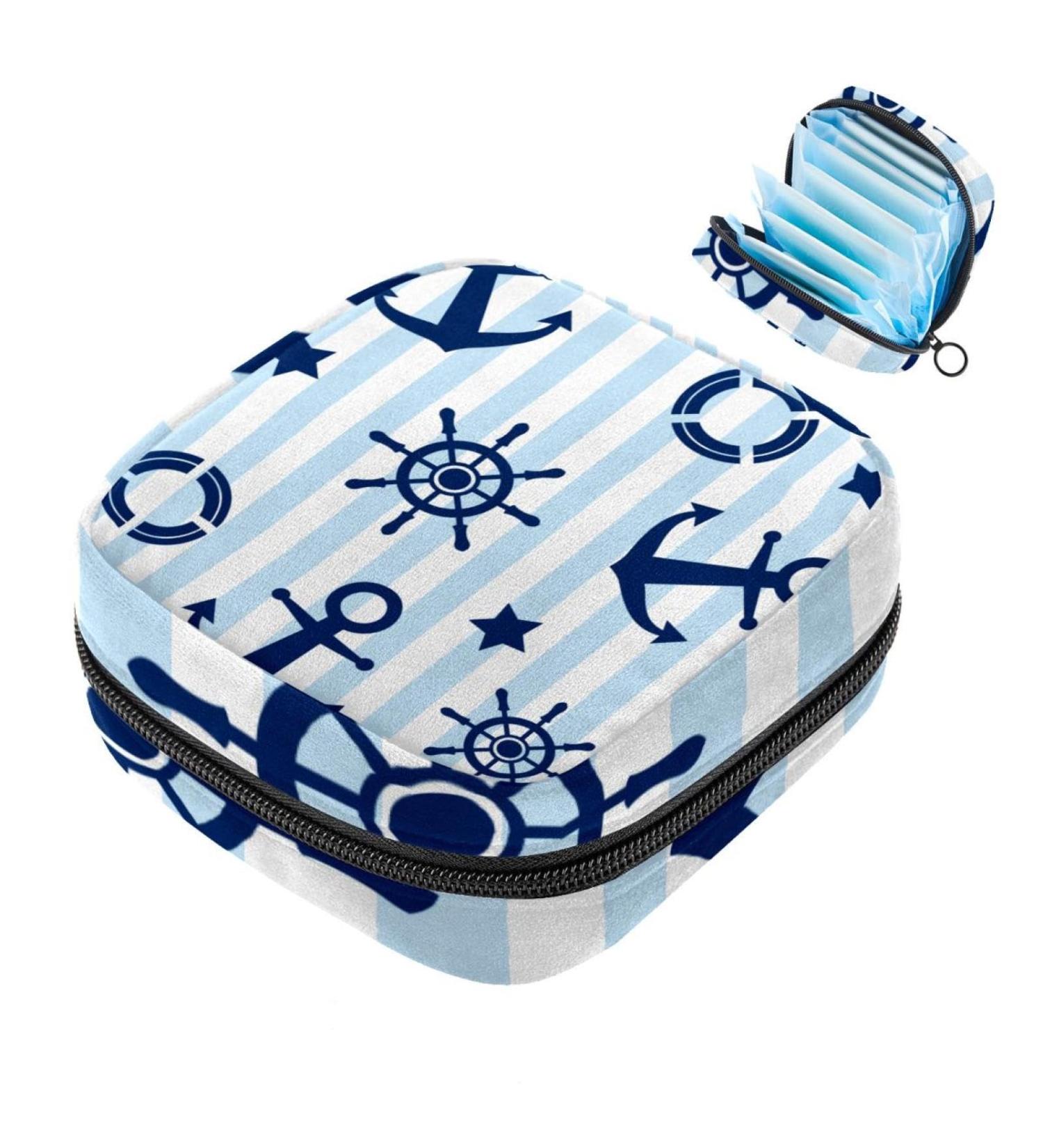 Buy Anchor Storage Bag for Women's Bandages & Menstrual Pads | Portable Nautical Design Multicolored Ideal for School & Office - Buy Online on GoSupps.com