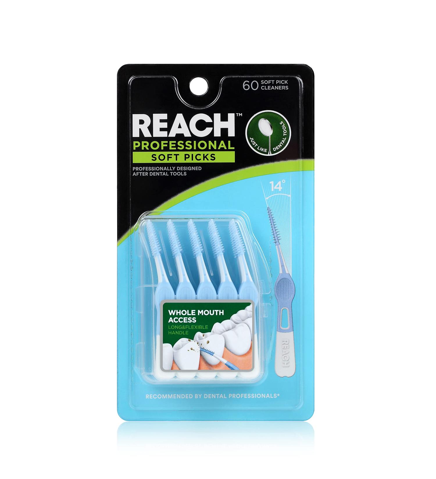 REACH Interdental Pick - 60 Picks with 6-Way Spikes for Deep Cleaning & Whole Mouth Access - International Shipping Available - Buy Online on GoSupps.com