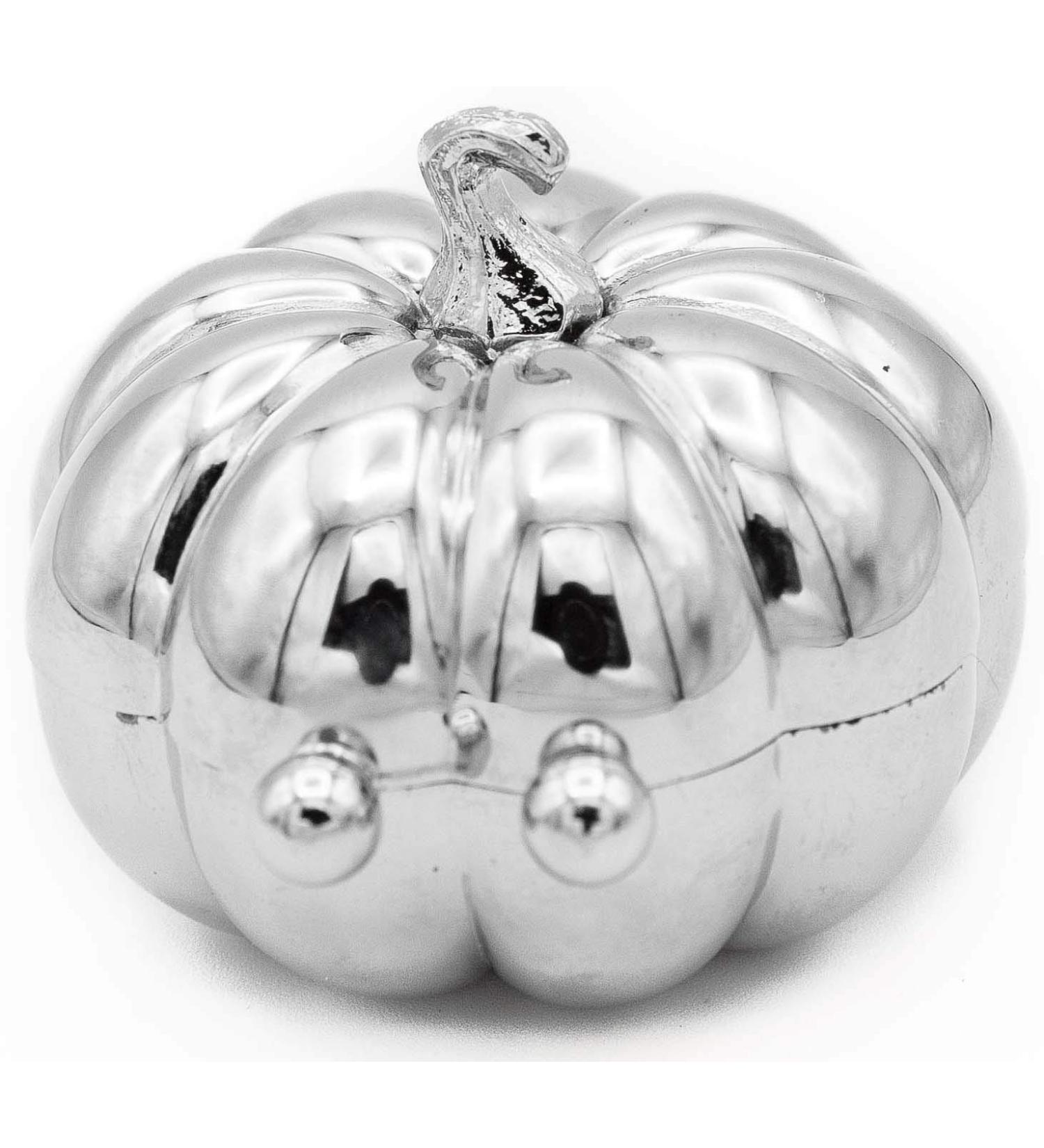 Silver Pumpkin Shaped Pocket Purse | Portable Travel Pill Box & Medicine Organizer - Ideal for International Shipping - Buy Online on GoSupps.com