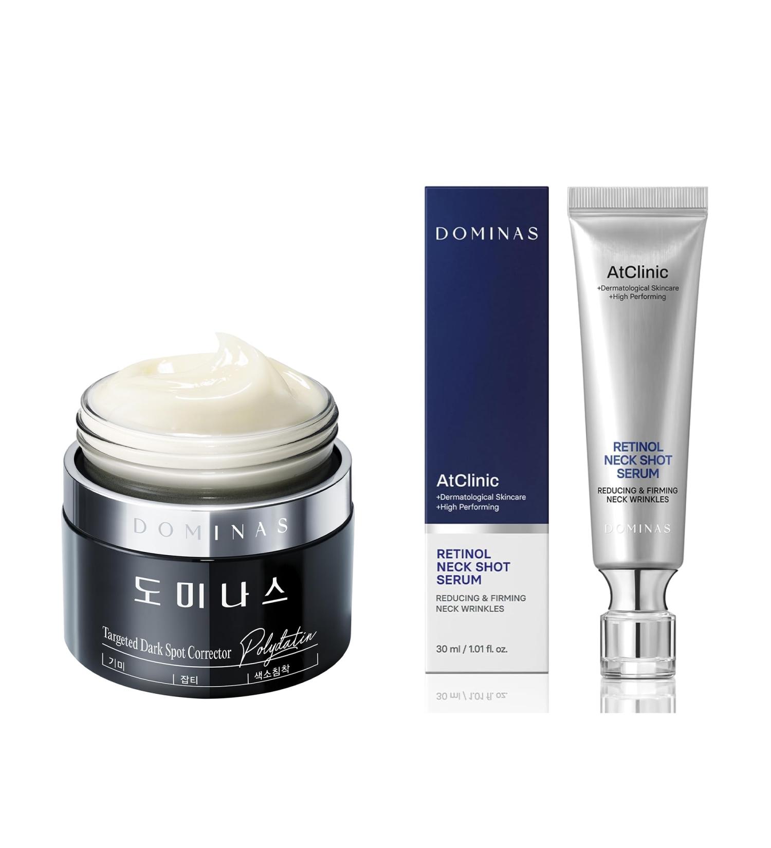 Advanced Korean Cream (1.76oz) + Retinol Neck Serum Cream (1fl oz) - Korean Skincare Duo for Skin Tone Elasticity & Neck Wrinkle Care With Niacinamide Peptide Vitamin C Panthenol - Buy Online on GoSupps.com