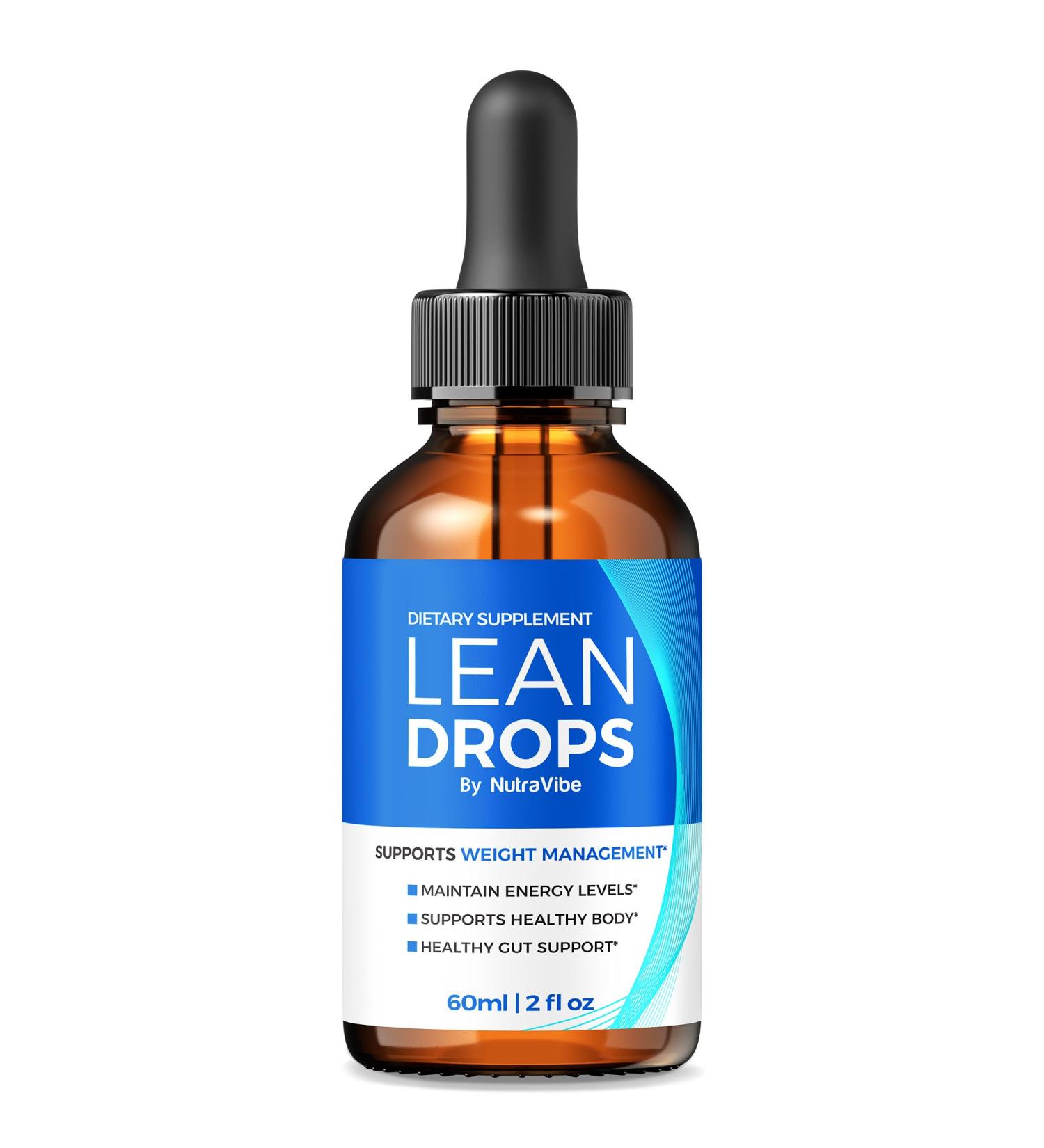 NutraVibe Lean Drops LeanDrops Liquid Formula with a Clean Blend to Support Fitness Goals Active Lifestyle & Body Wellness | Just a Few Easy Drops for a Fit-Focused Lifestyle (30 Servings) - Buy Online on GoSupps.com