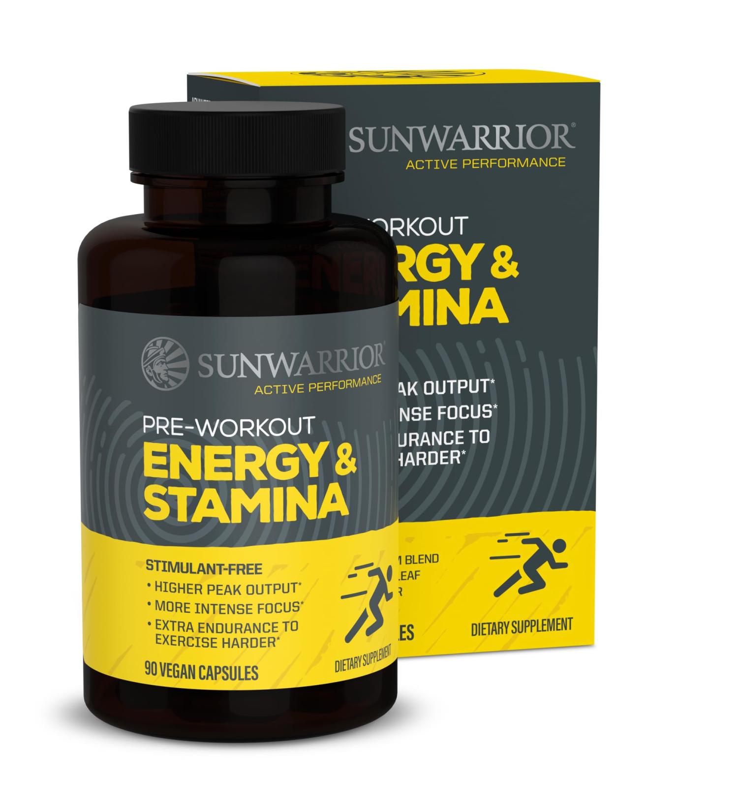 Energy & Stamina Capsules Caffeine-Free Strength Support Mushrooms Thai Ginger for Endurance Power & Faster Recovery 60 Vegan Capsules - Buy Online on GoSupps.com