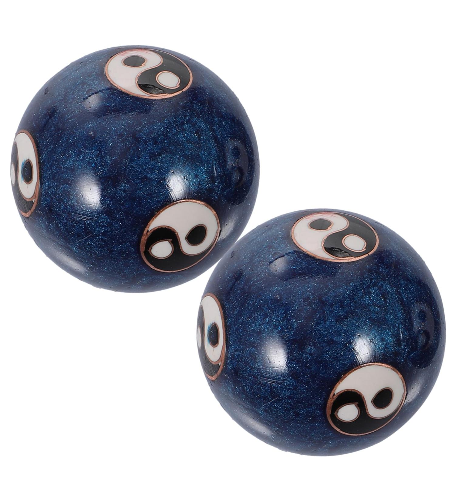 Tovinanna Hand Massage Balls Set - Red & Blue Chinese Baoding Balls for Wellness Gymnastics Training & Healthcare - Ideal Gift for Relaxation - Buy Online on GoSupps.com