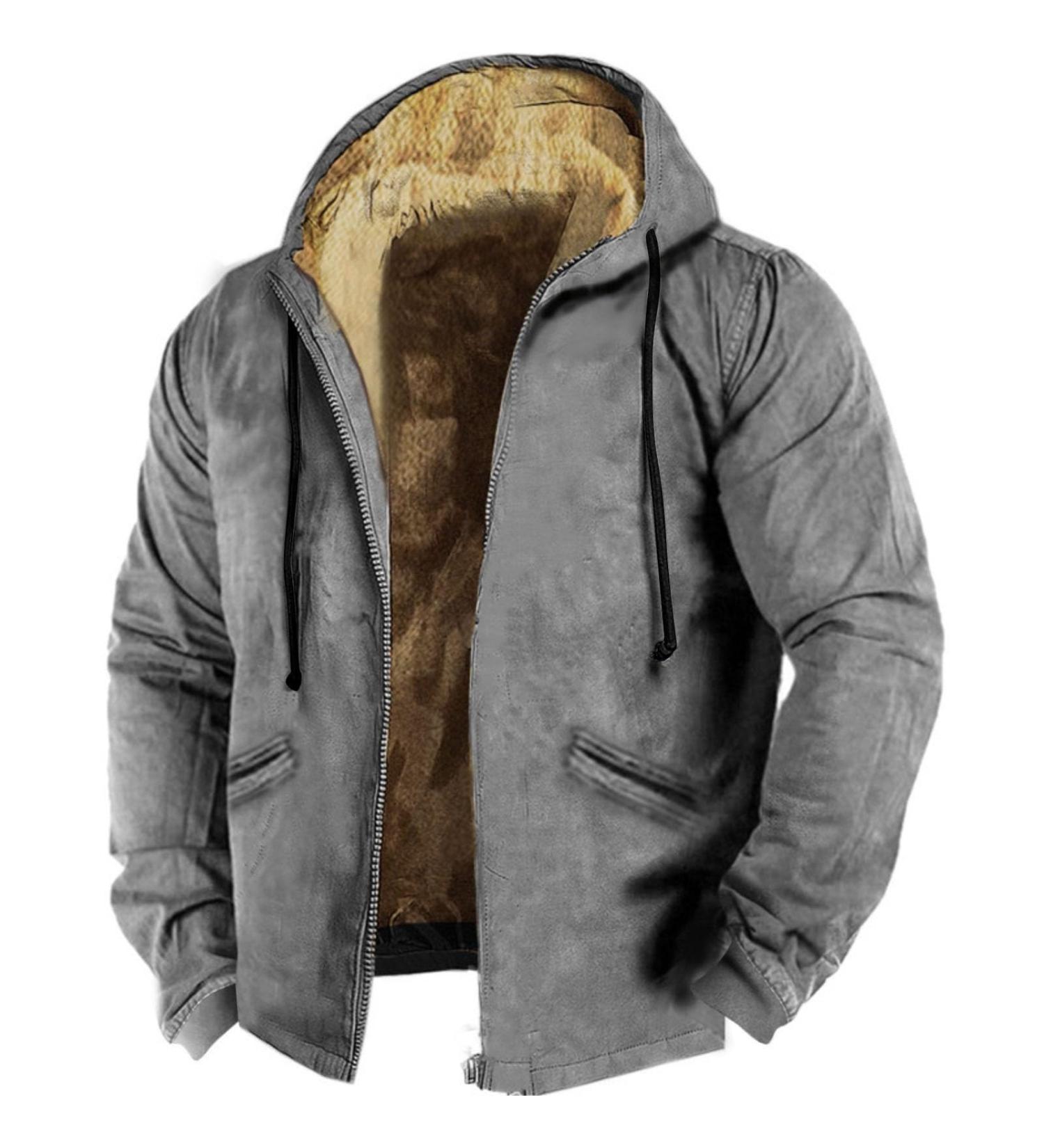 Hanxiulin coat plush jacket hoodie jacket oversize winter coat sweatshirt men basic hooded jacket windproof light outdoor casual fashion plush jacket coat winter jacket with hood