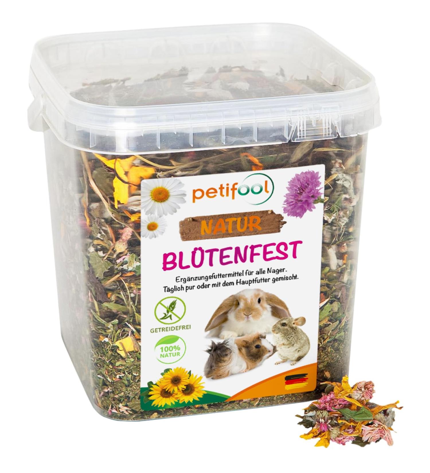 Petifool Flower Festival 380g - Natural Supplementary Food for Rodents | 100% Species-Appropriate Feed for Rabbits Guinea Pigs Hamsters & More - Buy Online on GoSupps.com