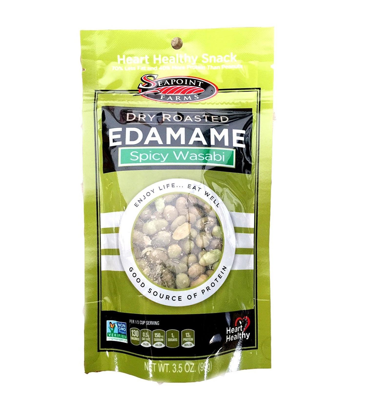 Seapoint Farms Dry Roasted Edamame, Wasabi, Pouches, 3.5 oz, 3 pk