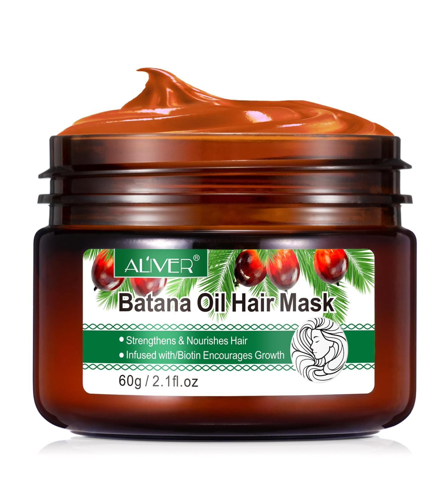 Hair Mask Batana Oil Hair Mask for Color Treated Hair Dry Natural Batana Oil Hair Repair Treatment for Damaged Hair Deep Hair Treatment for Bleached Hair-120ML
