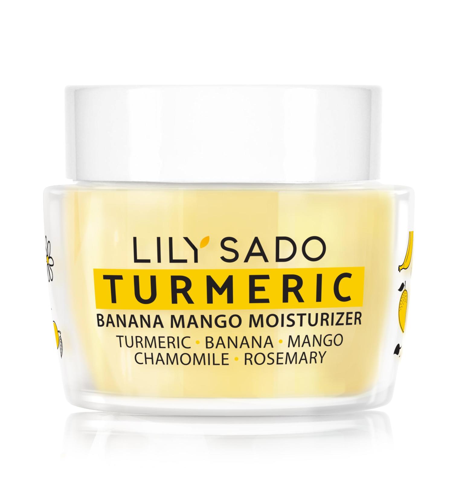 LILY SADO Turmeric Banana Mango Face Moisturizer - Vegan Anti-Aging Cream with Chamomile & Rosemary for Wrinkles - Nutritious Daily Facial Lotion - Buy Online on GoSupps.com