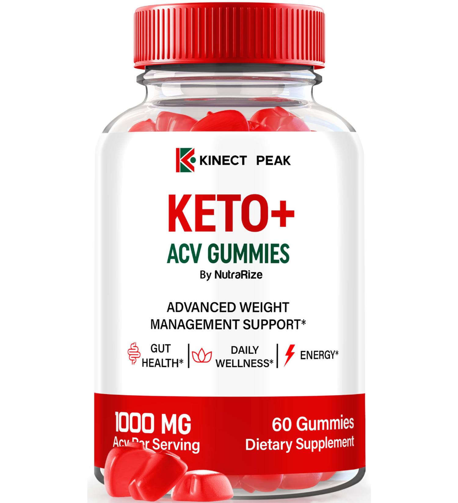 Kinect Peak Keto ACV Gummies - All Natural 1000MG Keto + Apple Cider Vinegar Supplement | Premium Vitamins | 60 Gummies - Official Reviews - Buy Online on GoSupps.com
