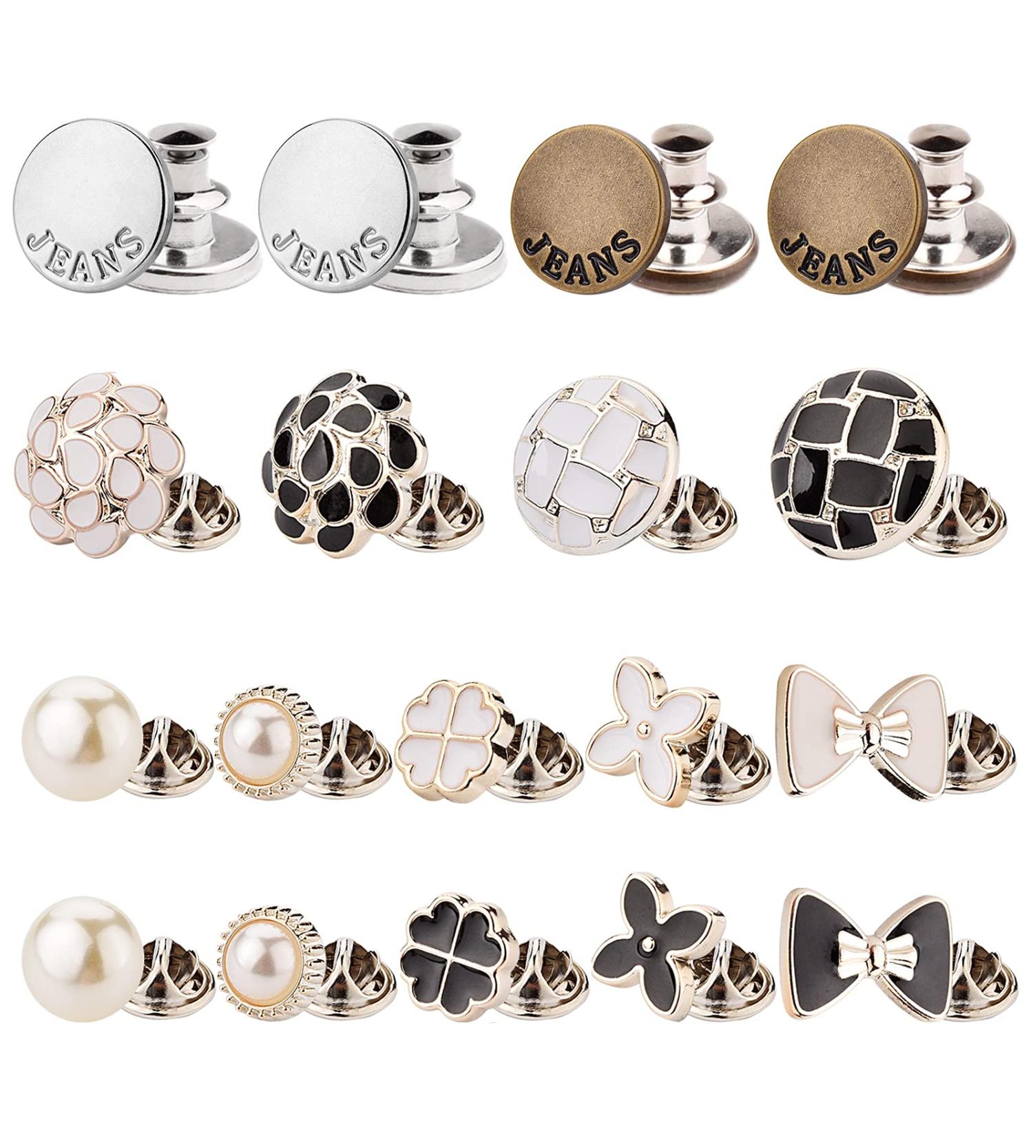Assorted Instant Buttons Set for Jeans, Shirts, Sweaters - 18-Piece Pack - Buy Online on GoSupps.com