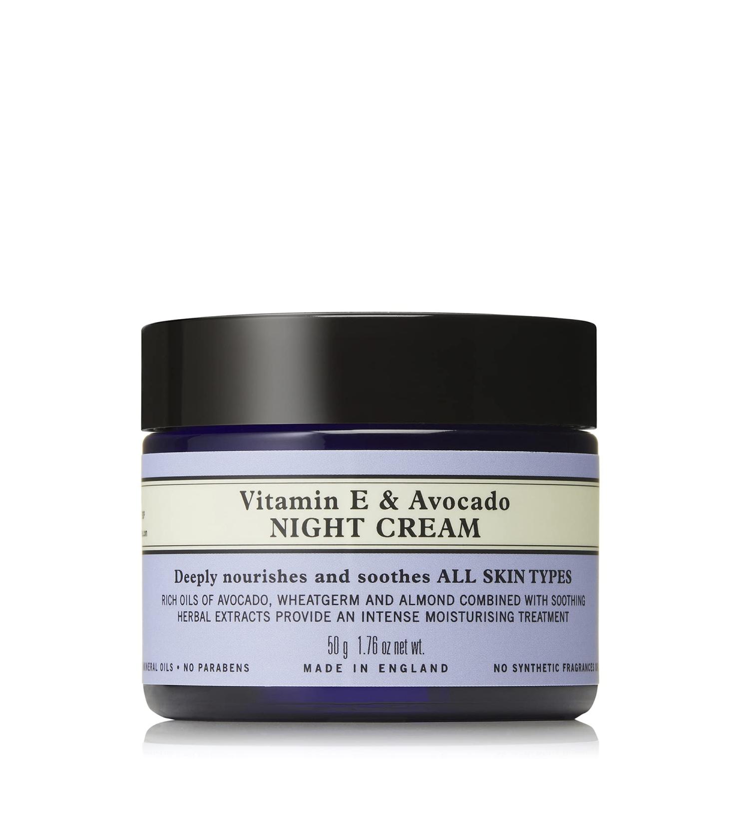 Neal's Yard Remedies Vitamin E & Avocado Night Cream 50g - Deeply Moisturising & Replenishing - Buy Online on GoSupps.com