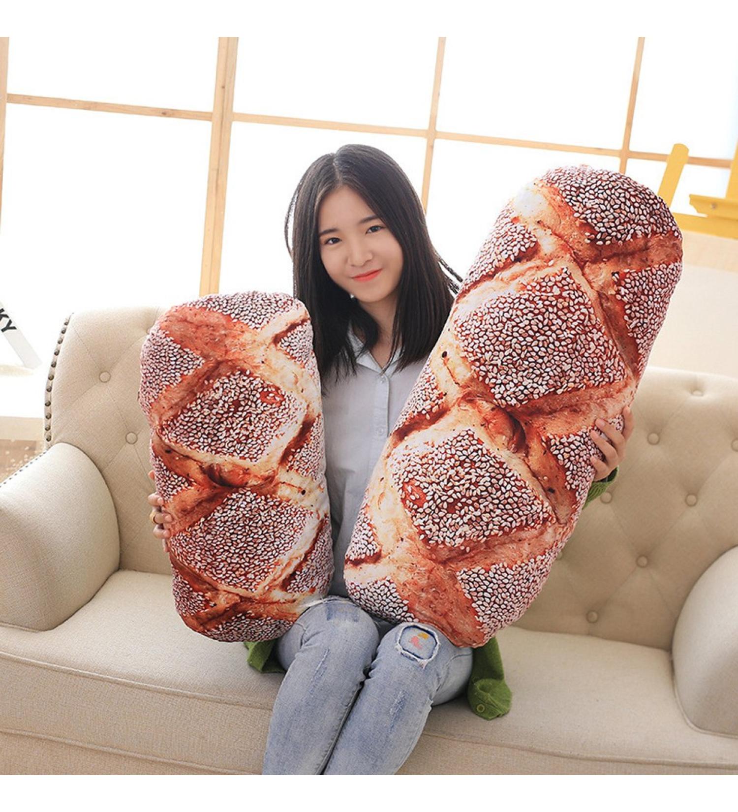 Creative Simulation Bread Pillow Lumbar Office Back Lumbar Pillow Plush Birthday Gift C - Buy Online on GoSupps.com