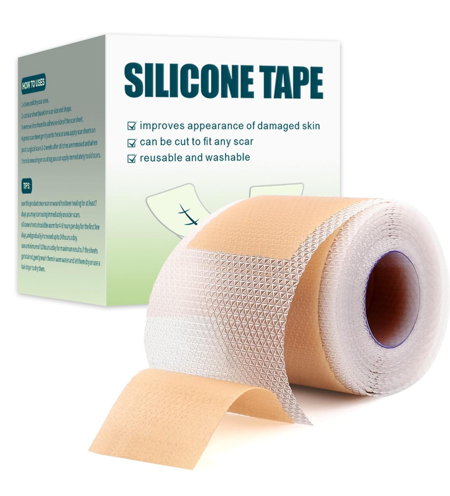Medical Grade Silicone Scar Sheets - Reusable Treatment for Surgical Scars, Keloids, and Acne - 1.6 x 60 Roll - Buy Online on GoSupps.com