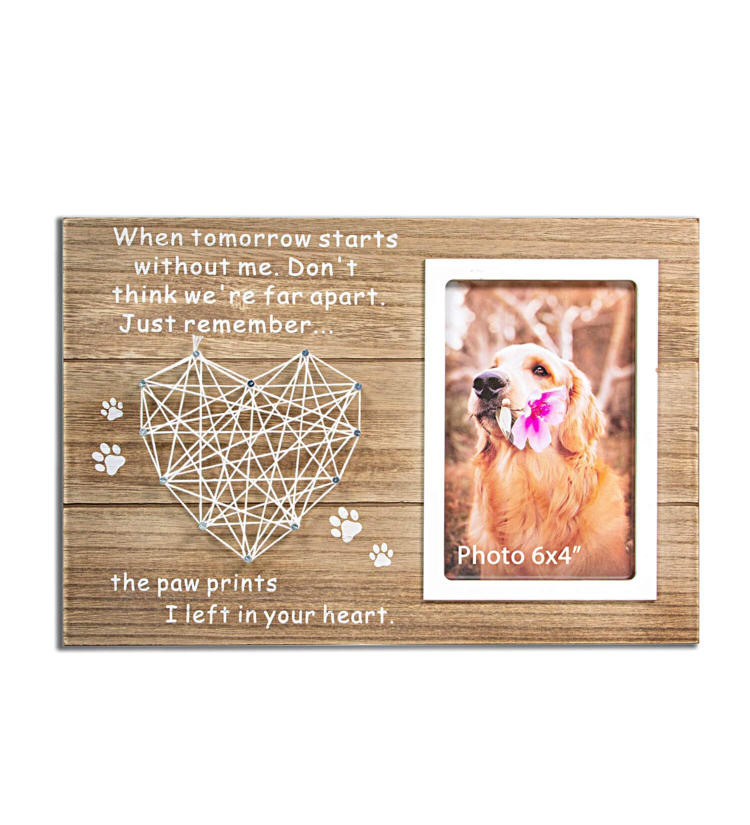 Vilight Dog and Cat Memorial Picture Frame - Paw Prints Sympathy Gift for Pet Loss - 4x6 Photo - Buy Online on GoSupps.com