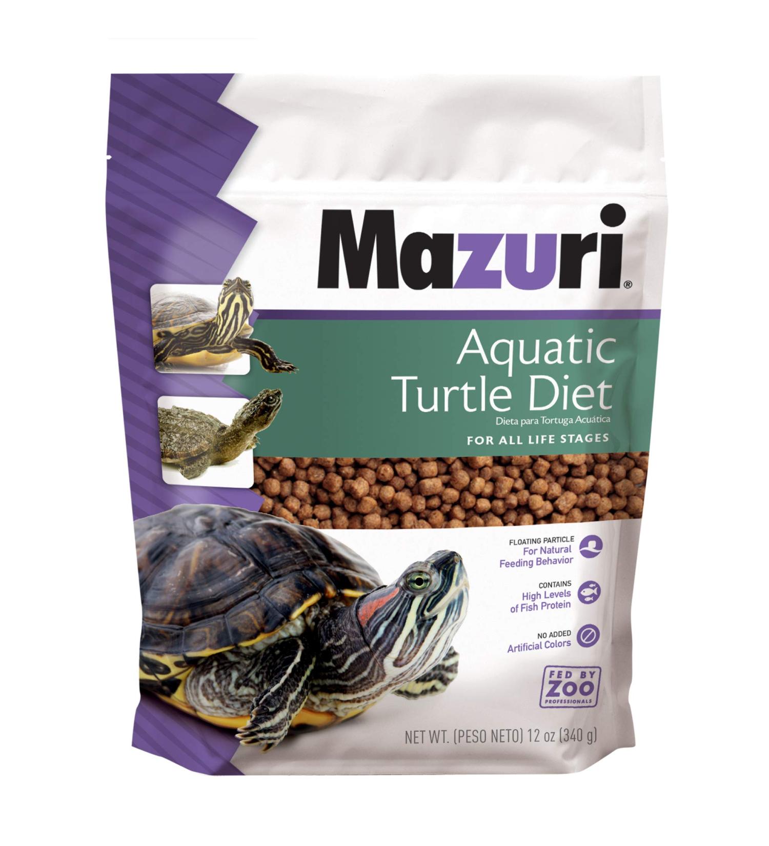 Mazuri | Nutritionally Complete Aquatic Turtle Food | Freshwater Formula - 12 Ounce (12 oz) Bag