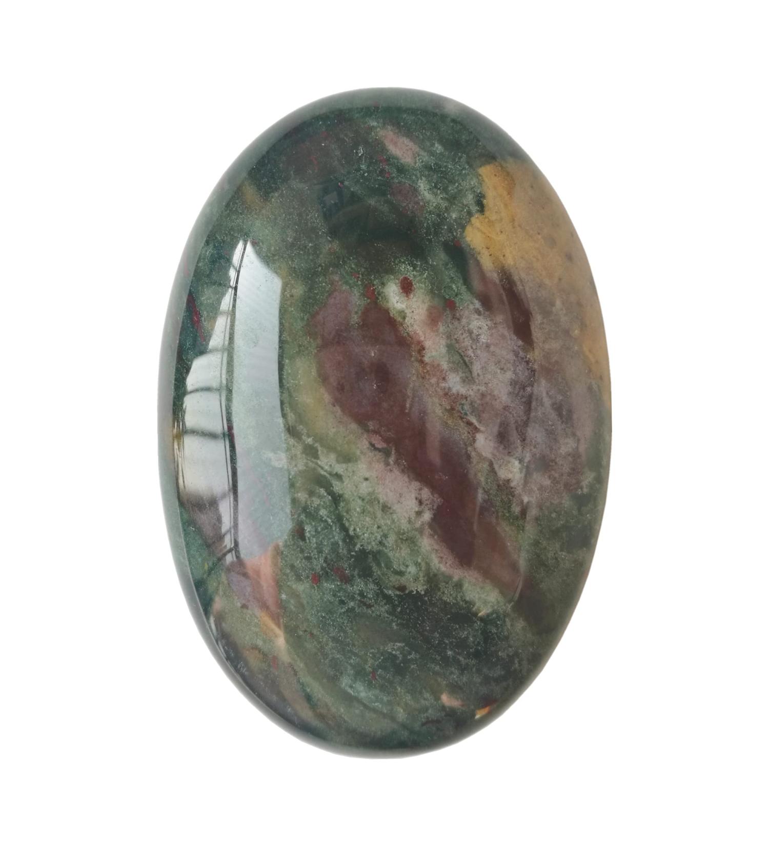 Manekieko Natural Ocean Jasper Worry Stones - Oval Palm Pocket Healing Crystal for Massage & Spa Energy - Buy Online on GoSupps.com