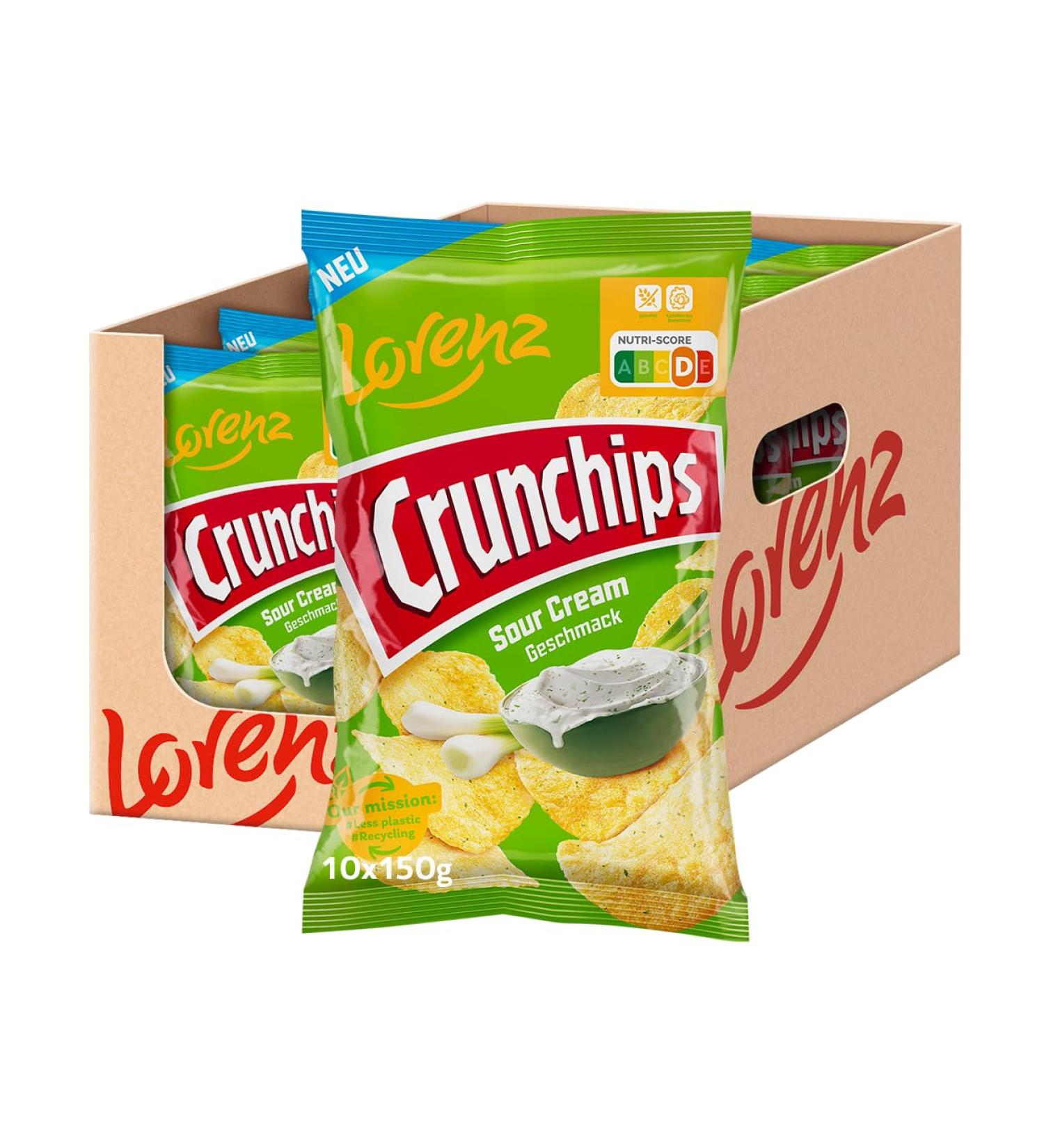 Buy Lorenz Snack World Crunchips Sour Cream - 10 Pack (150g each) | International Shipping Available - Buy Online on GoSupps.com