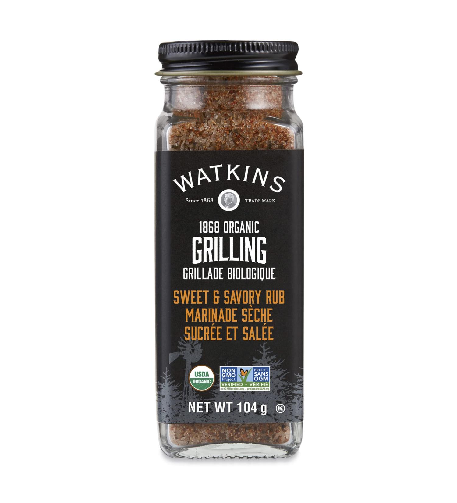 Watkins Gourmet Organic Grilling Sweet & Savory Rub Non-GMO Kosher 104 g - Buy Online on GoSupps.com
