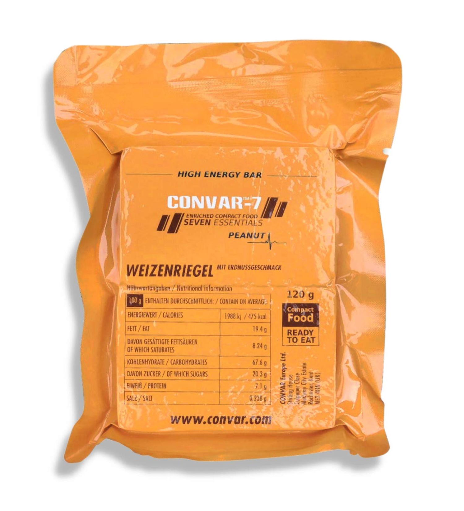 Convar-7 High Energy Bar Peanut - Emergency Supply & Outdoor Snack | 120g - Ideal for Crisis Prevention & Catering - Buy Online on GoSupps.com